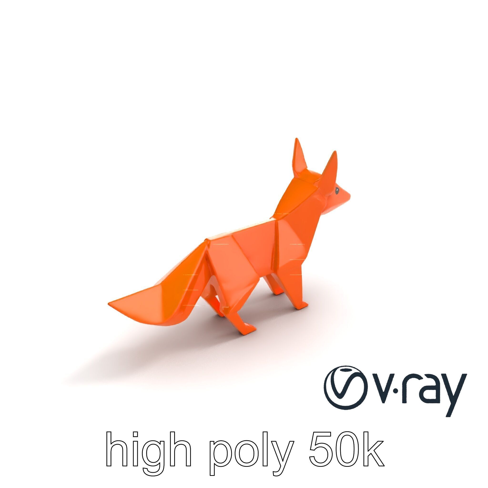 Charming Origami Fox model pack Low-poly 3D model_23