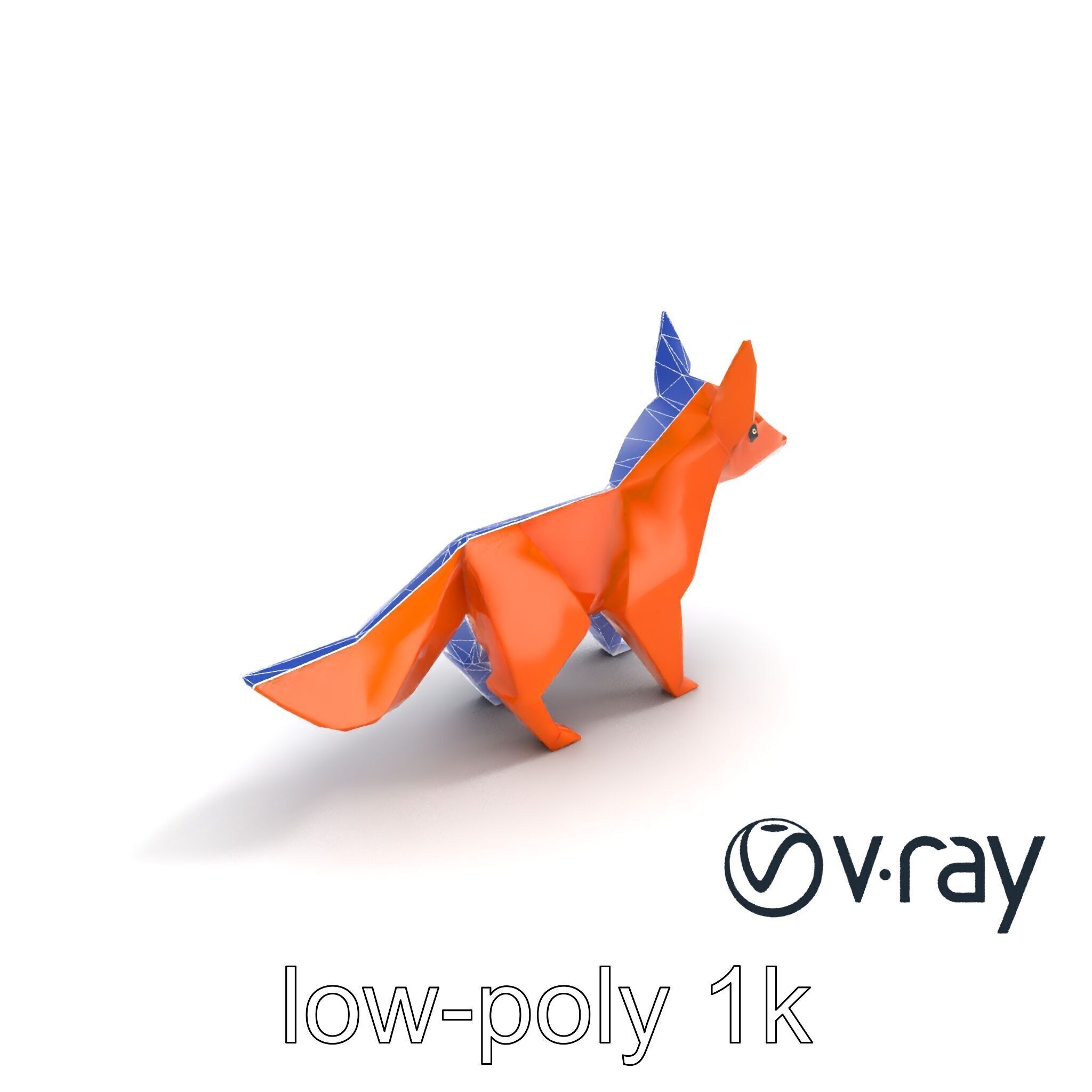 Charming Origami Fox model pack Low-poly 3D model_10