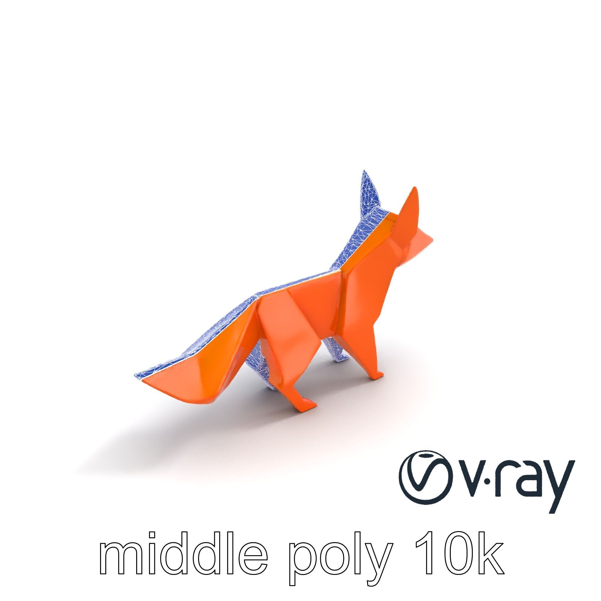 Charming Origami Fox model pack Low-poly 3D model_17