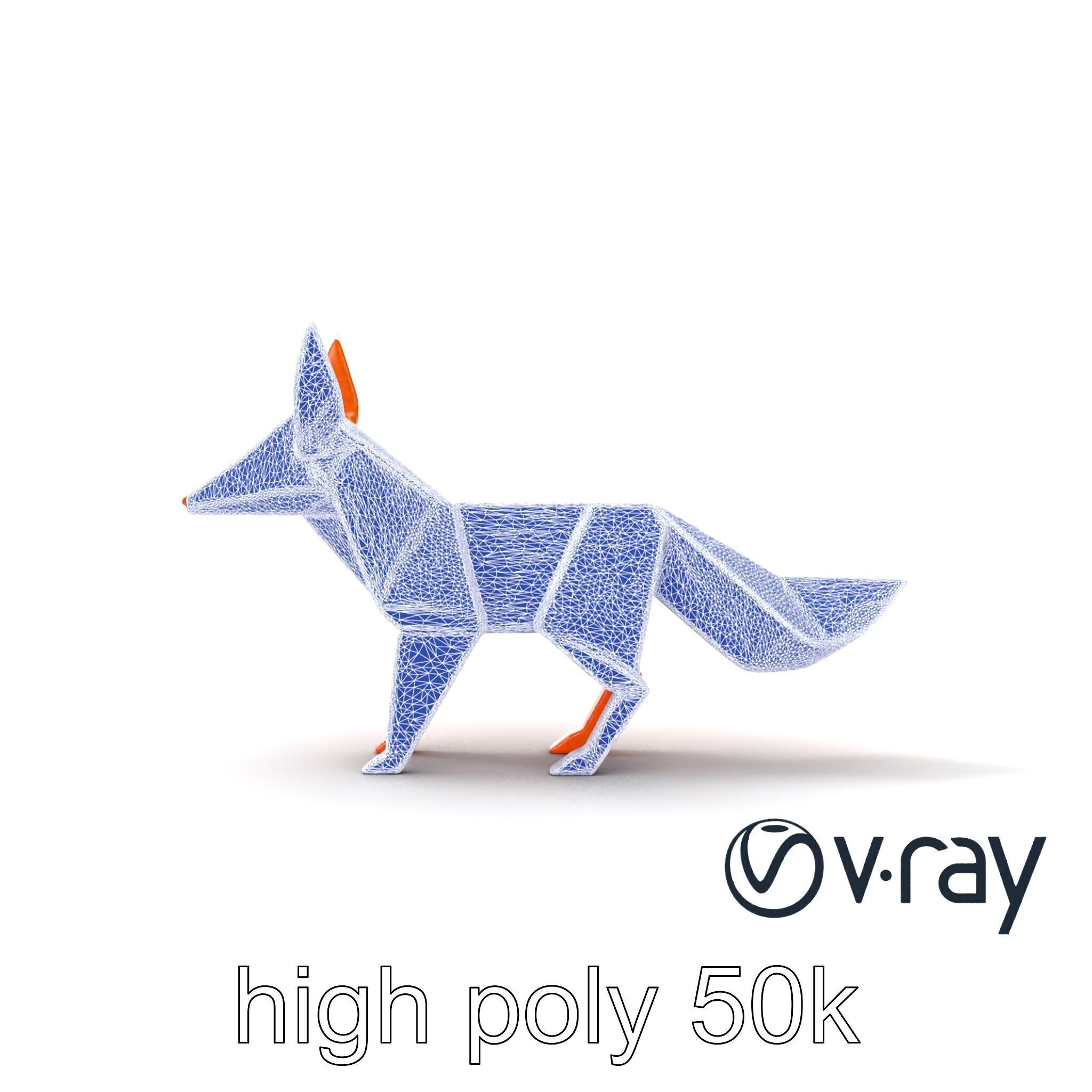 Charming Origami Fox model pack Low-poly 3D model_18