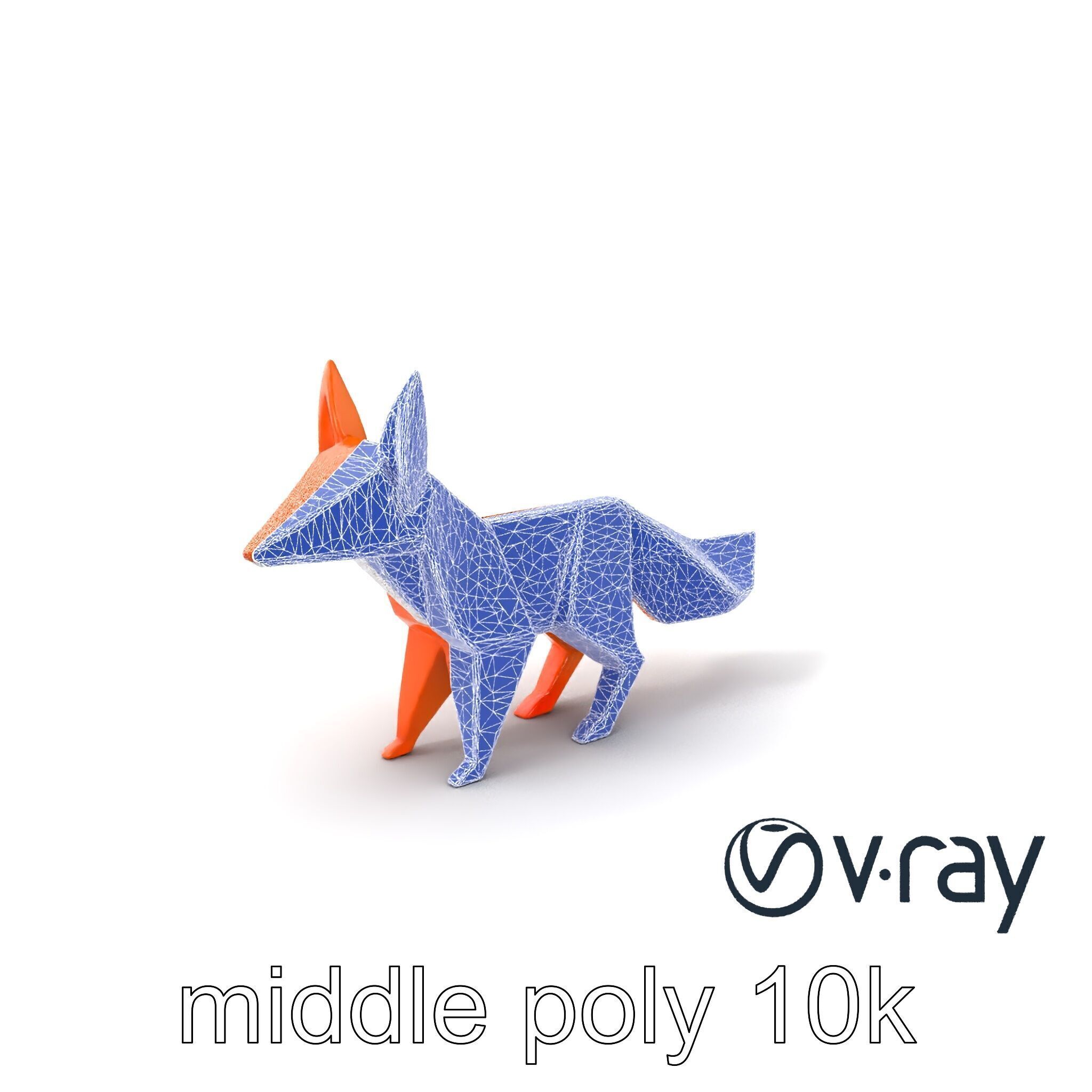 Charming Origami Fox model pack Low-poly 3D model_4
