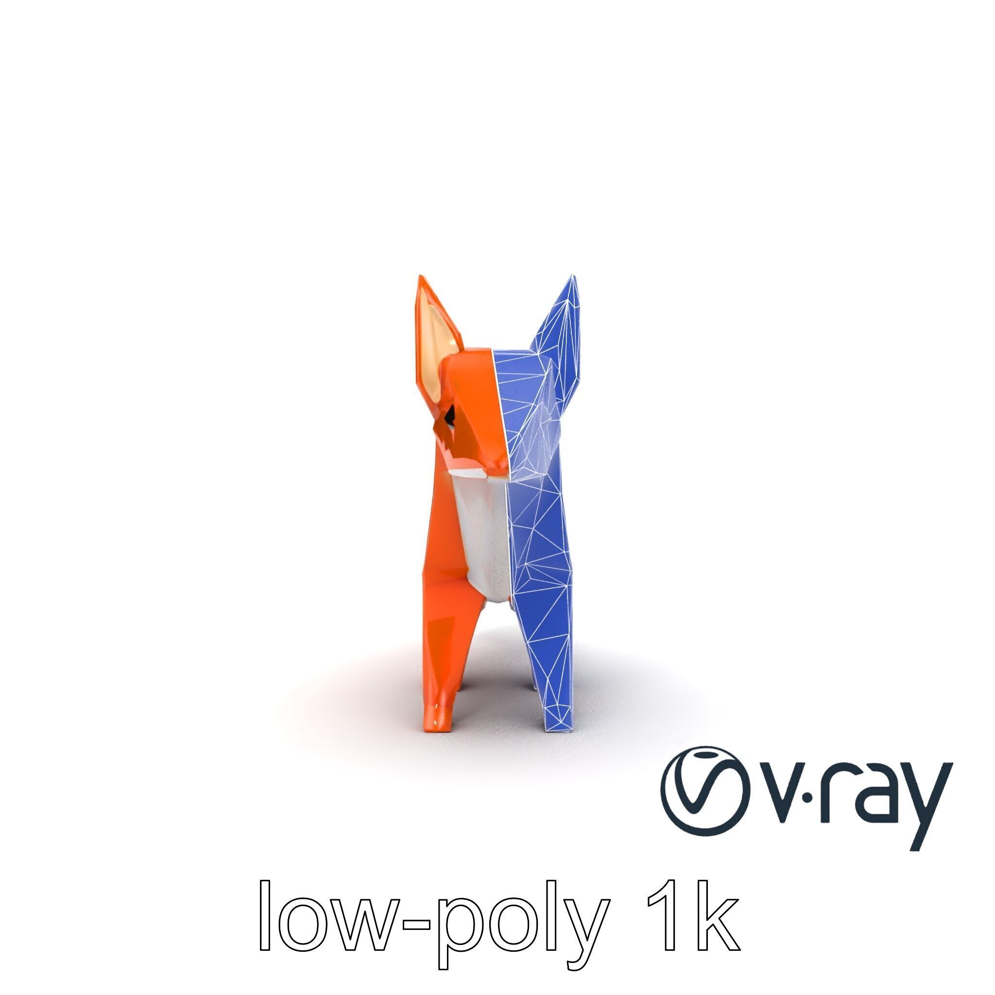 Charming Origami Fox model pack Low-poly 3D model_27