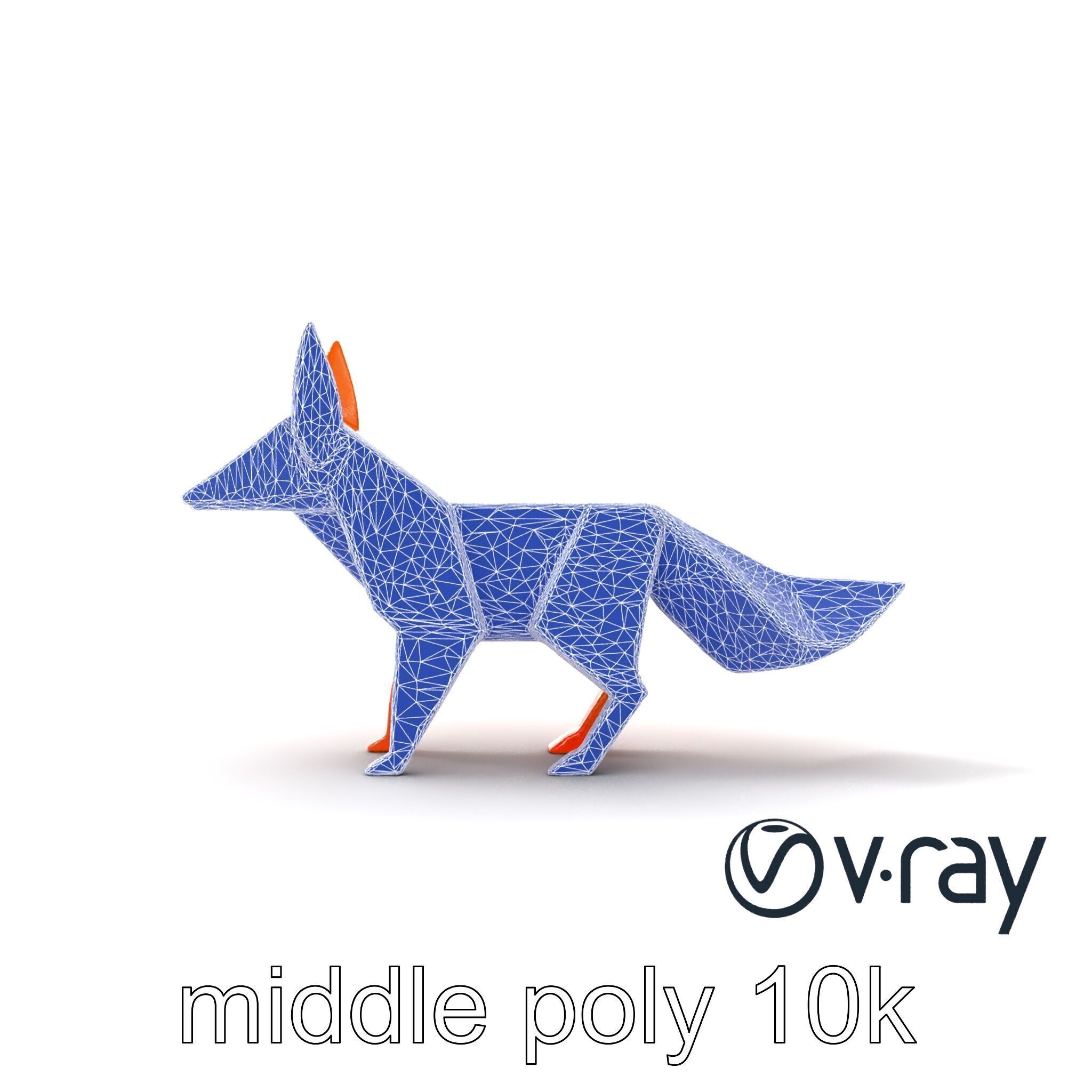 Charming Origami Fox model pack Low-poly 3D model_30