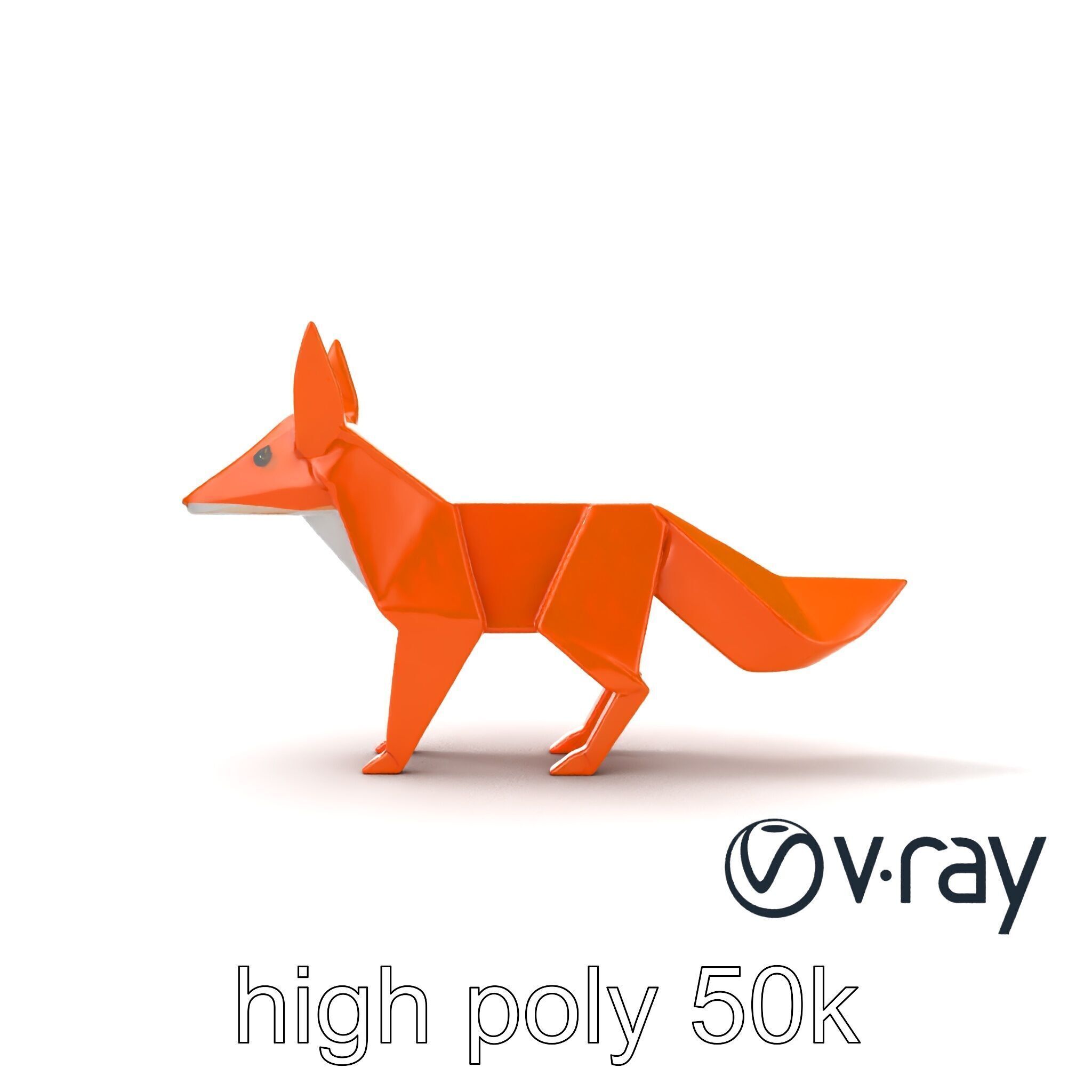 Charming Origami Fox model pack Low-poly 3D model_20