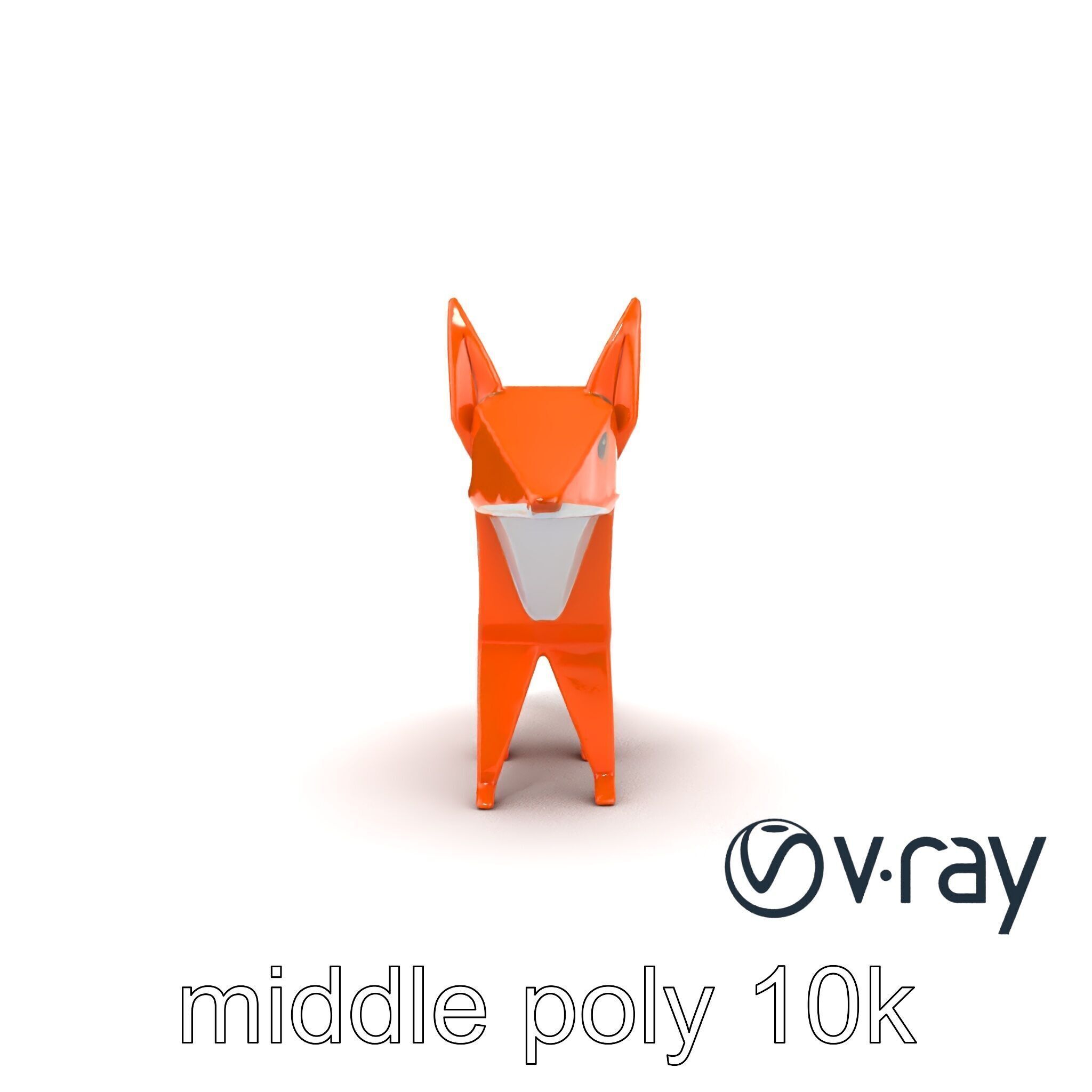 Charming Origami Fox model pack Low-poly 3D model_21