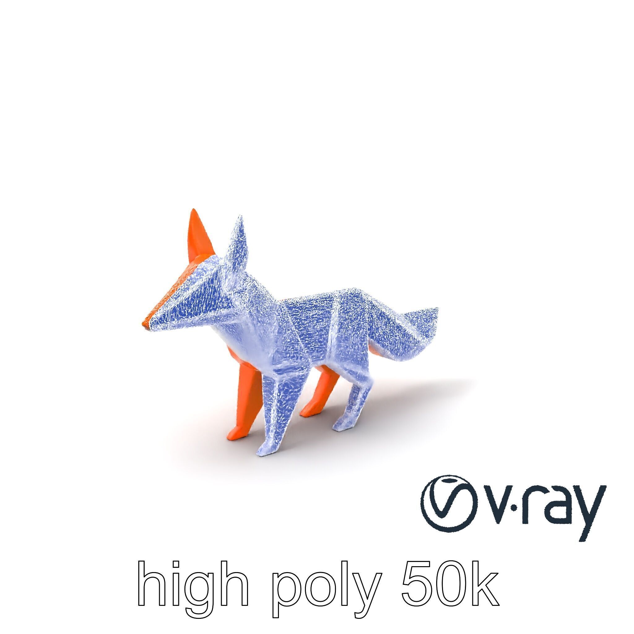 Charming Origami Fox model pack Low-poly 3D model_9