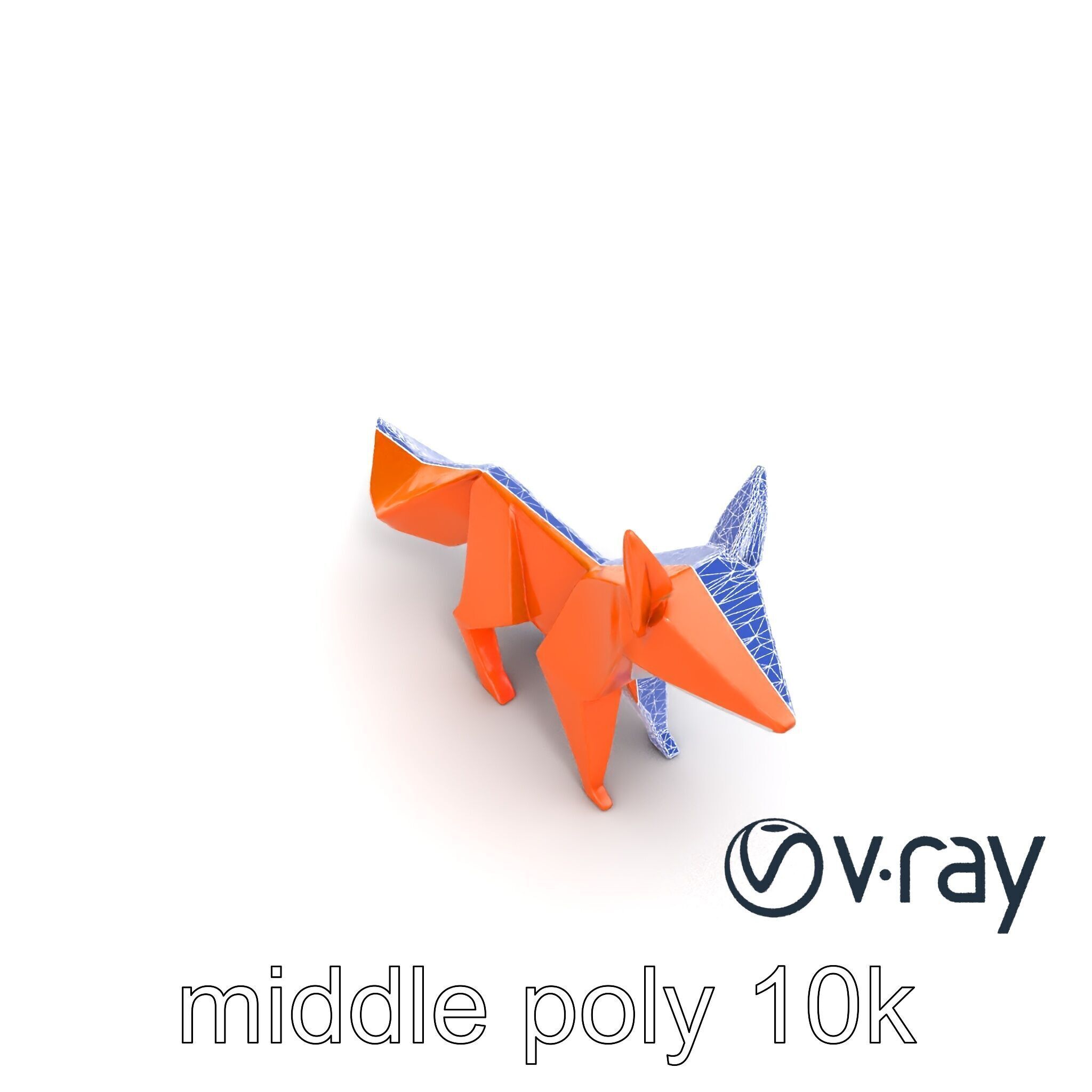 Charming Origami Fox model pack Low-poly 3D model_26