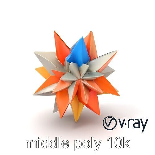 Geometric Origami Star Model Pack with Multi-layered Design Low-poly 3D model