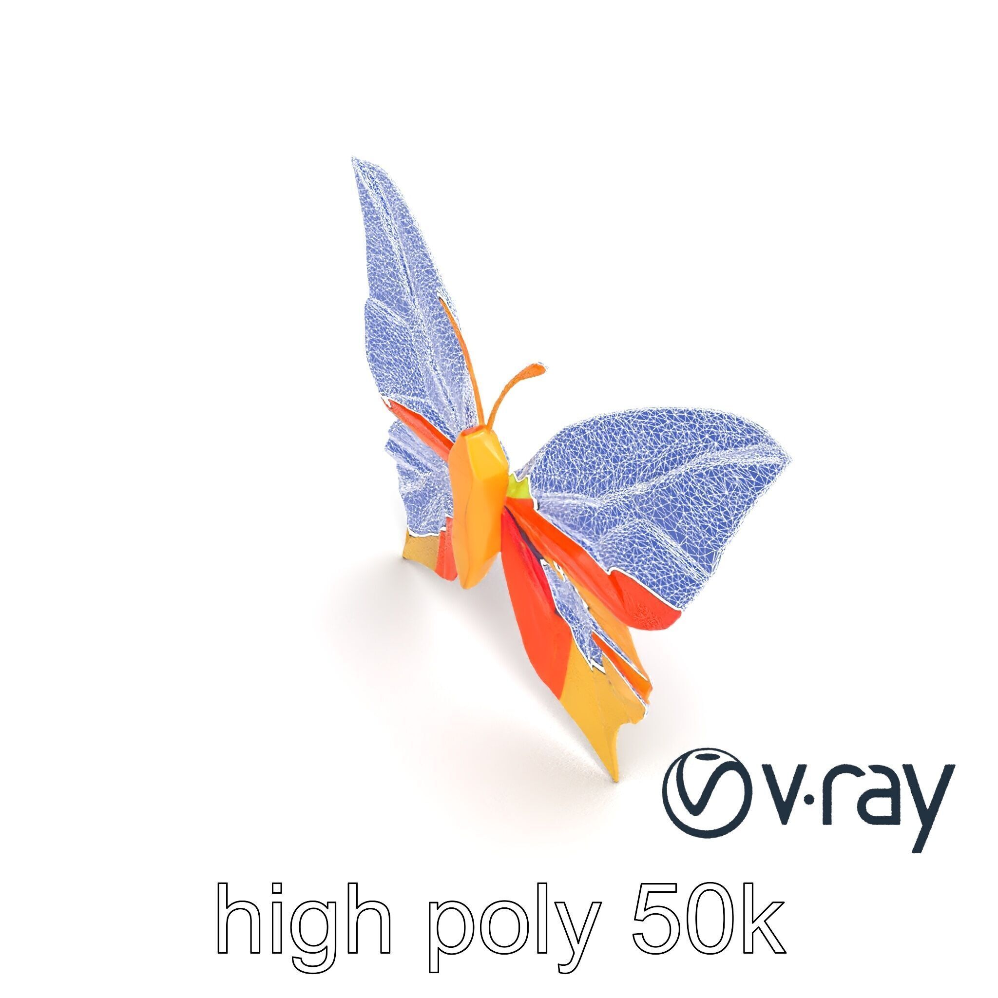 Colorful Origami Butterfly Sculpture model pack Low-poly 3D model_26