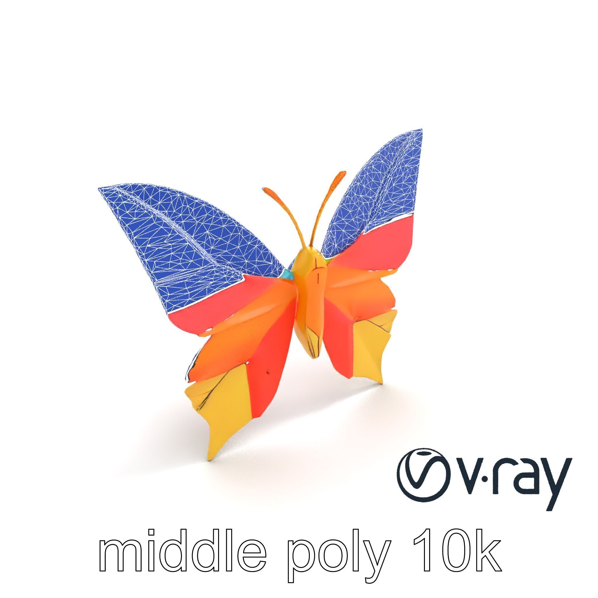 Colorful Origami Butterfly Sculpture model pack Low-poly 3D model_24