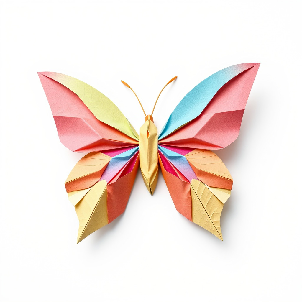 Colorful Origami Butterfly Sculpture model pack Low-poly 3D model_3