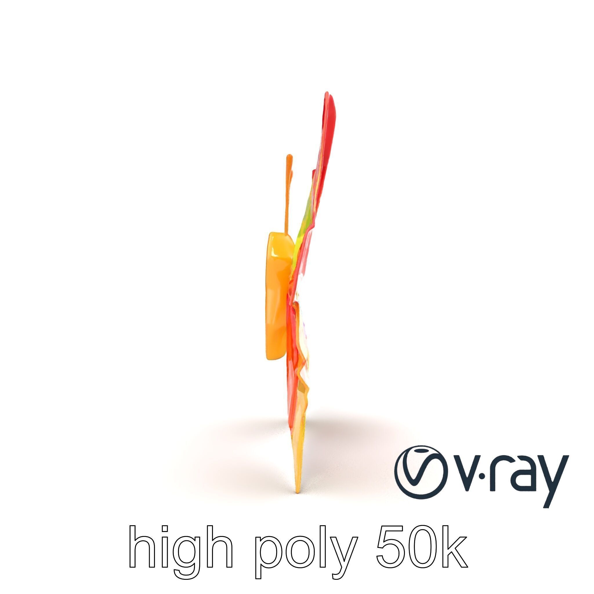 Colorful Origami Butterfly Sculpture model pack Low-poly 3D model_13