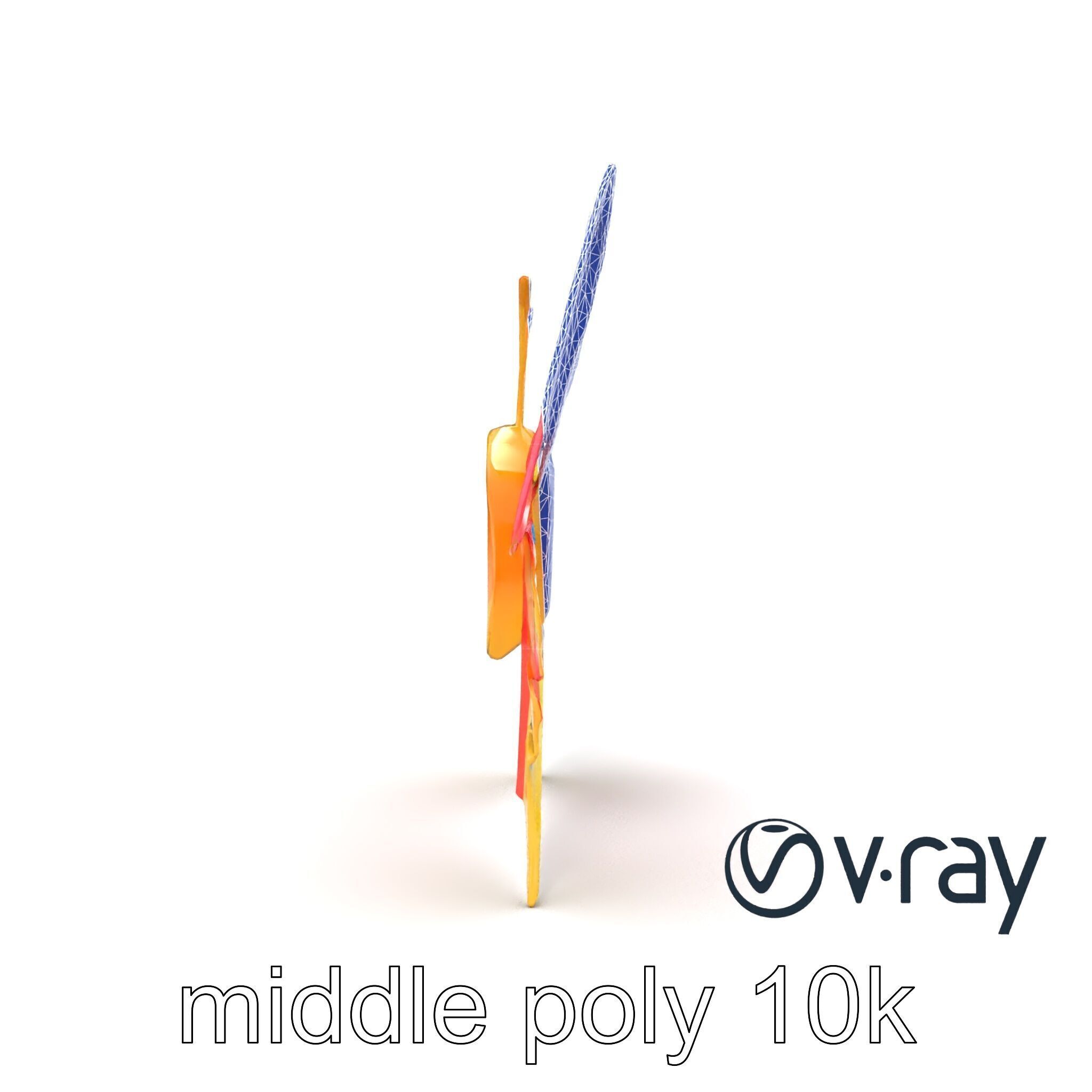 Colorful Origami Butterfly Sculpture model pack Low-poly 3D model_18