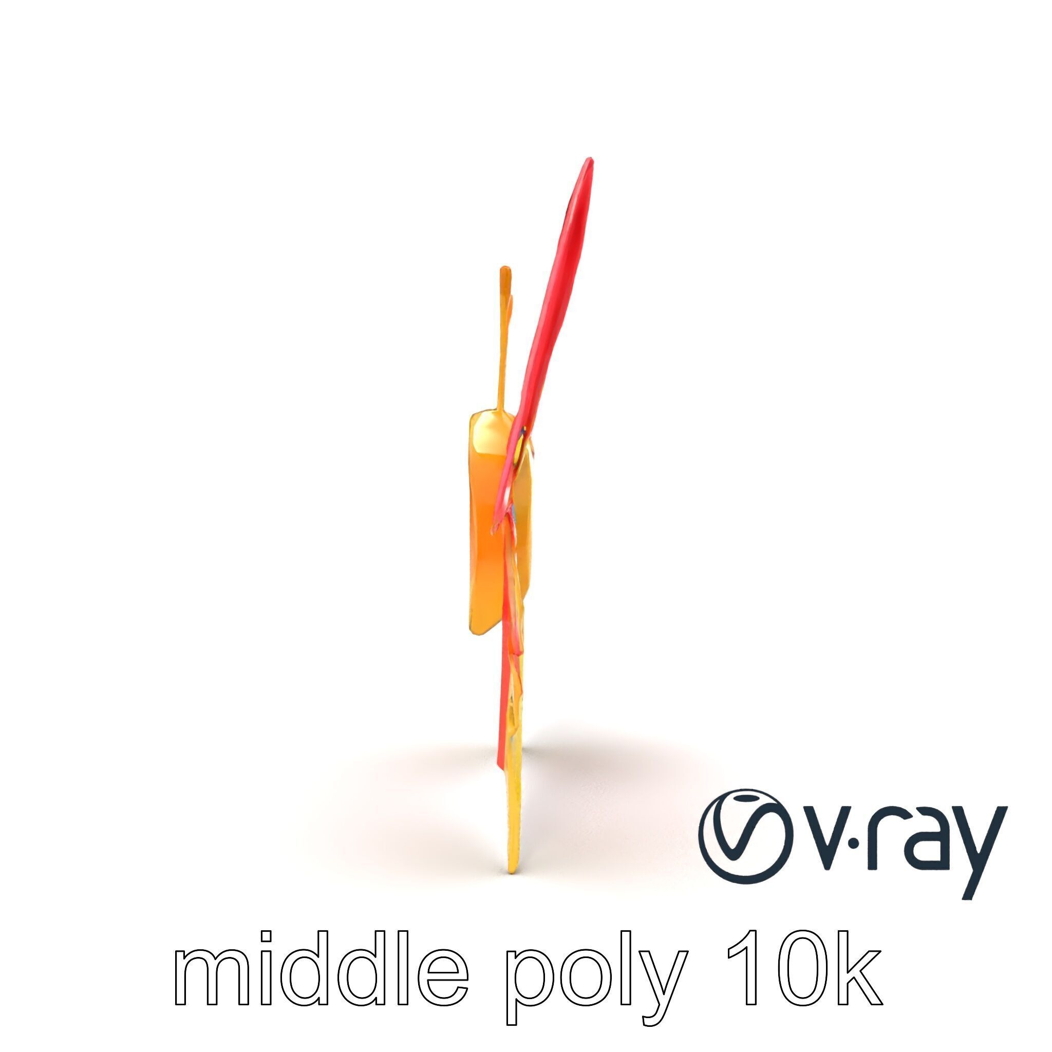 Colorful Origami Butterfly Sculpture model pack Low-poly 3D model_16