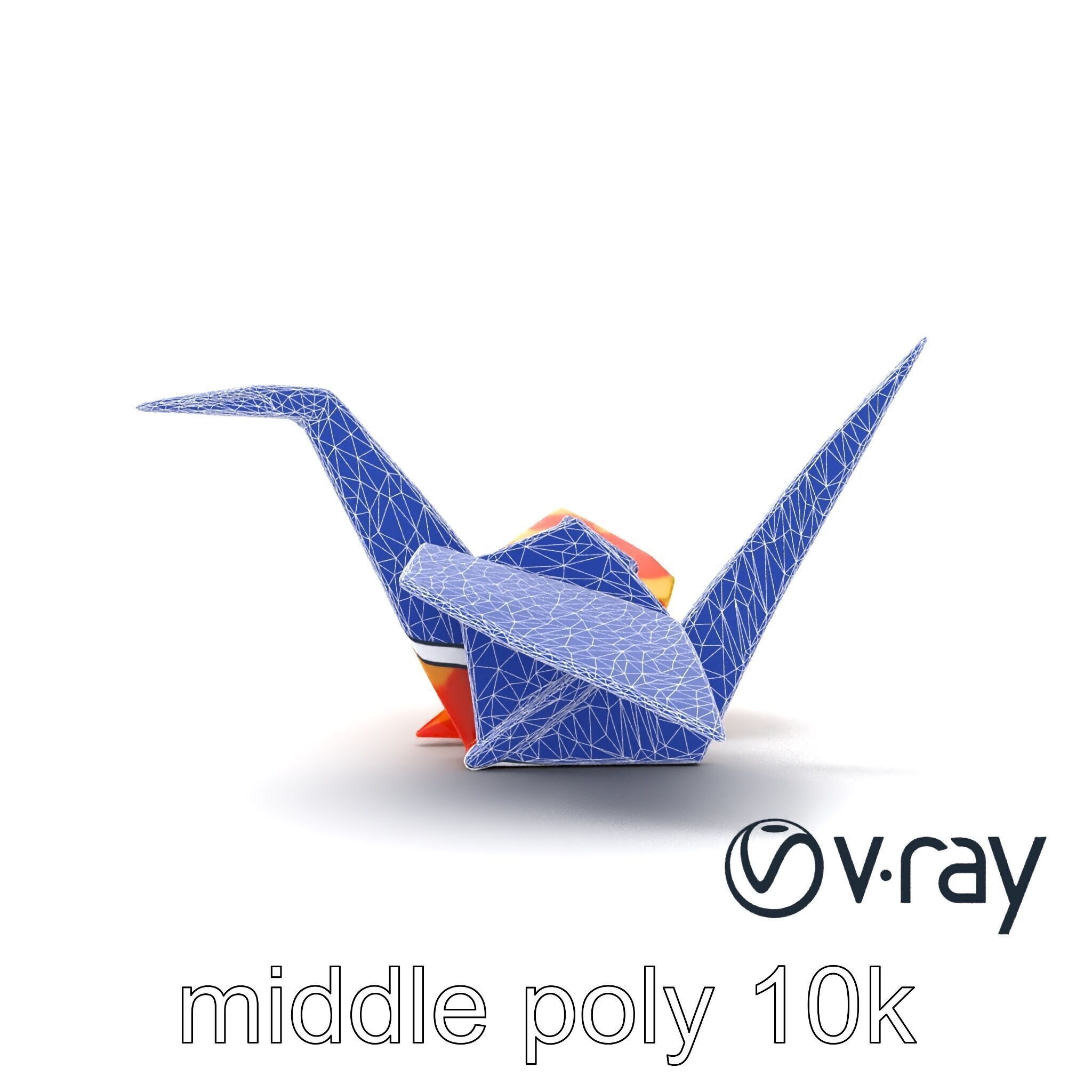 Elegant Origami Crane model pack Low-poly 3D model_24