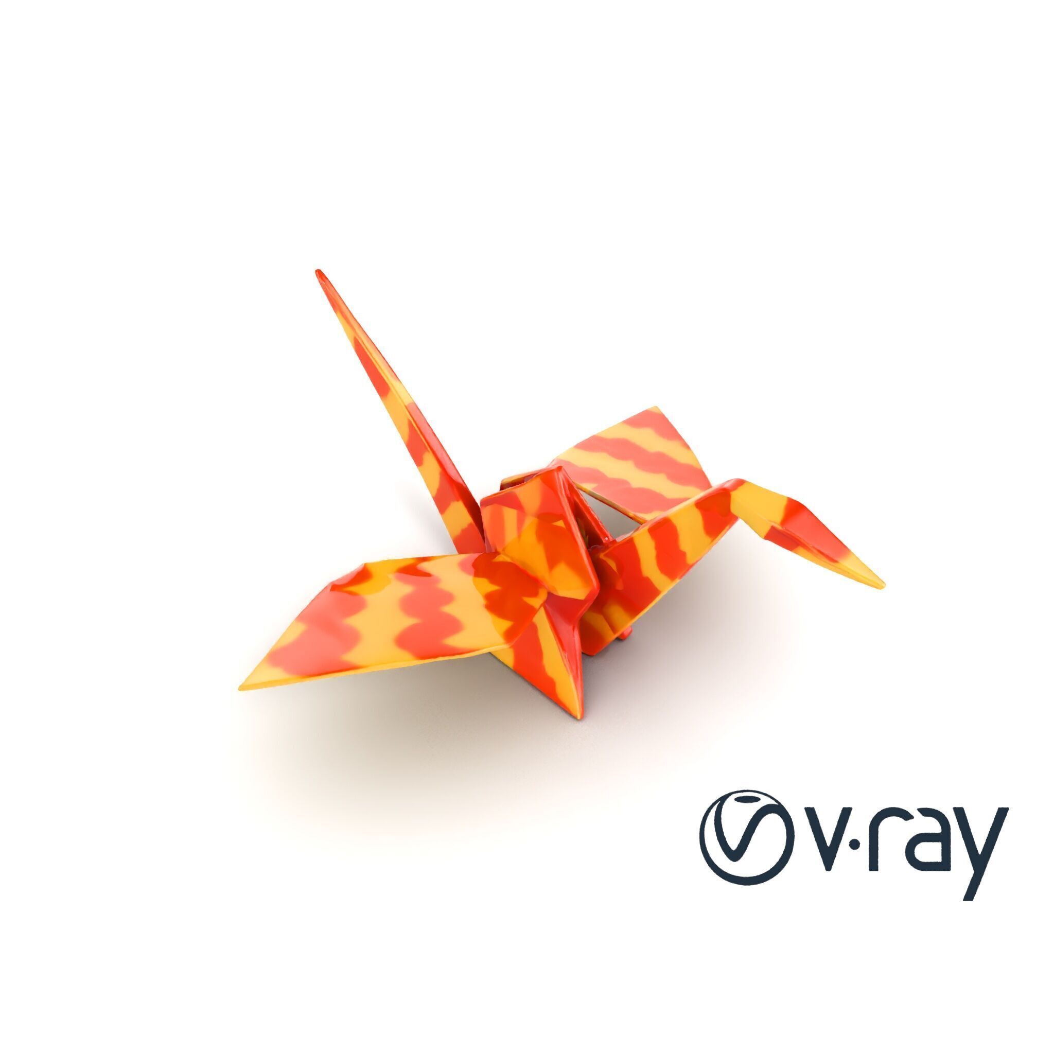 Elegant Origami Crane model pack Low-poly 3D model_14