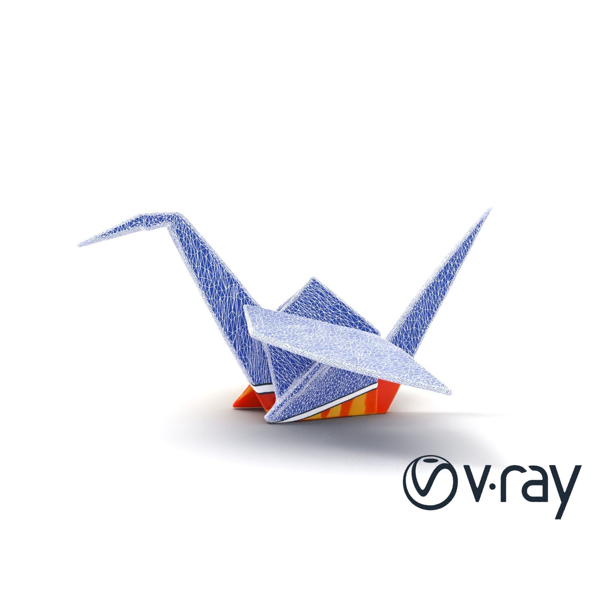 Elegant Origami Crane model pack Low-poly 3D model_29