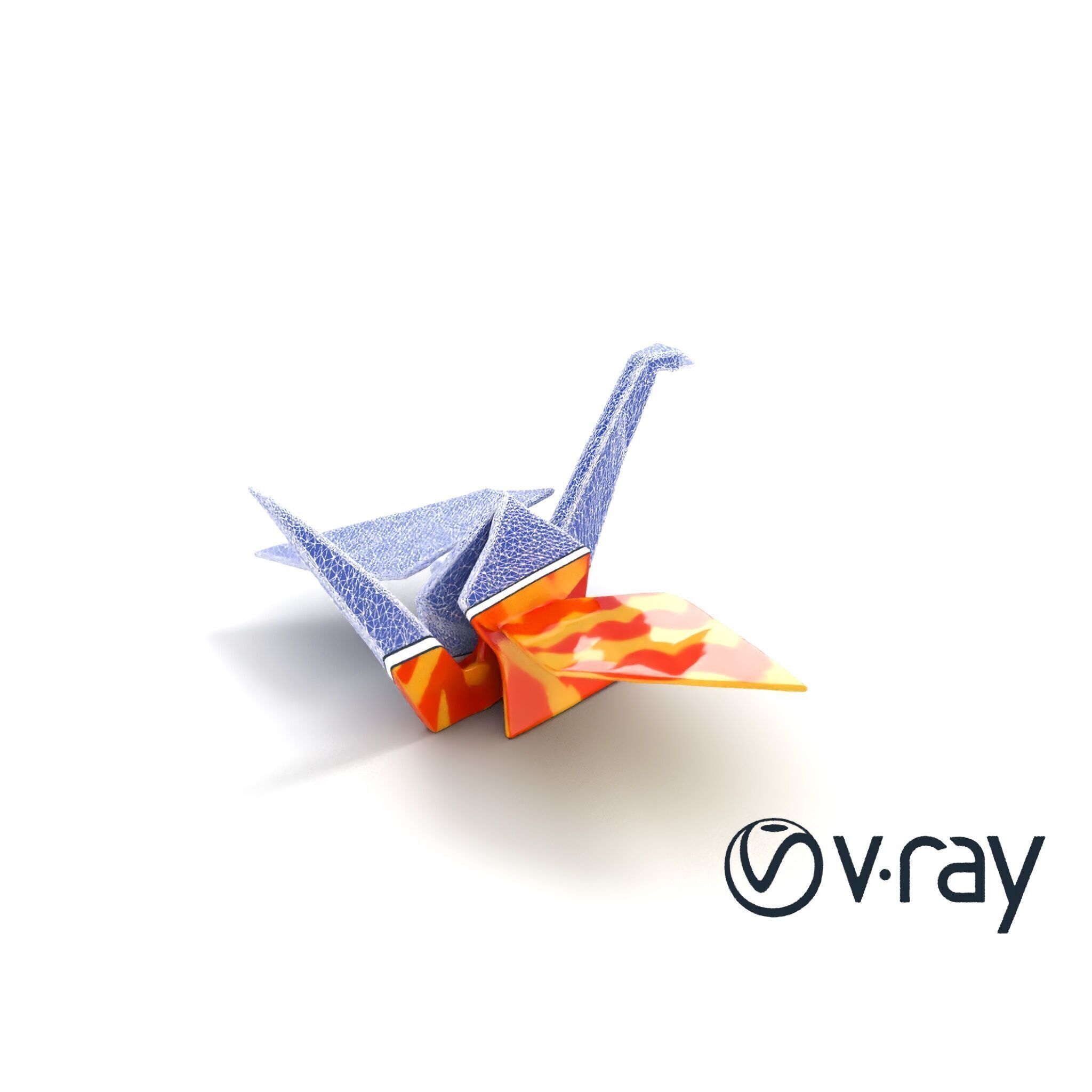 Elegant Origami Crane model pack Low-poly 3D model_30