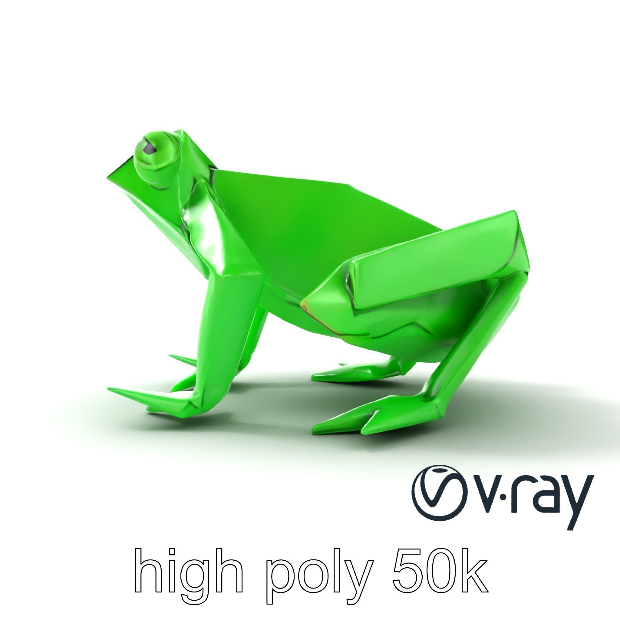 Dynamic Origami Jumping Frog model pack Low-poly 3D model_14