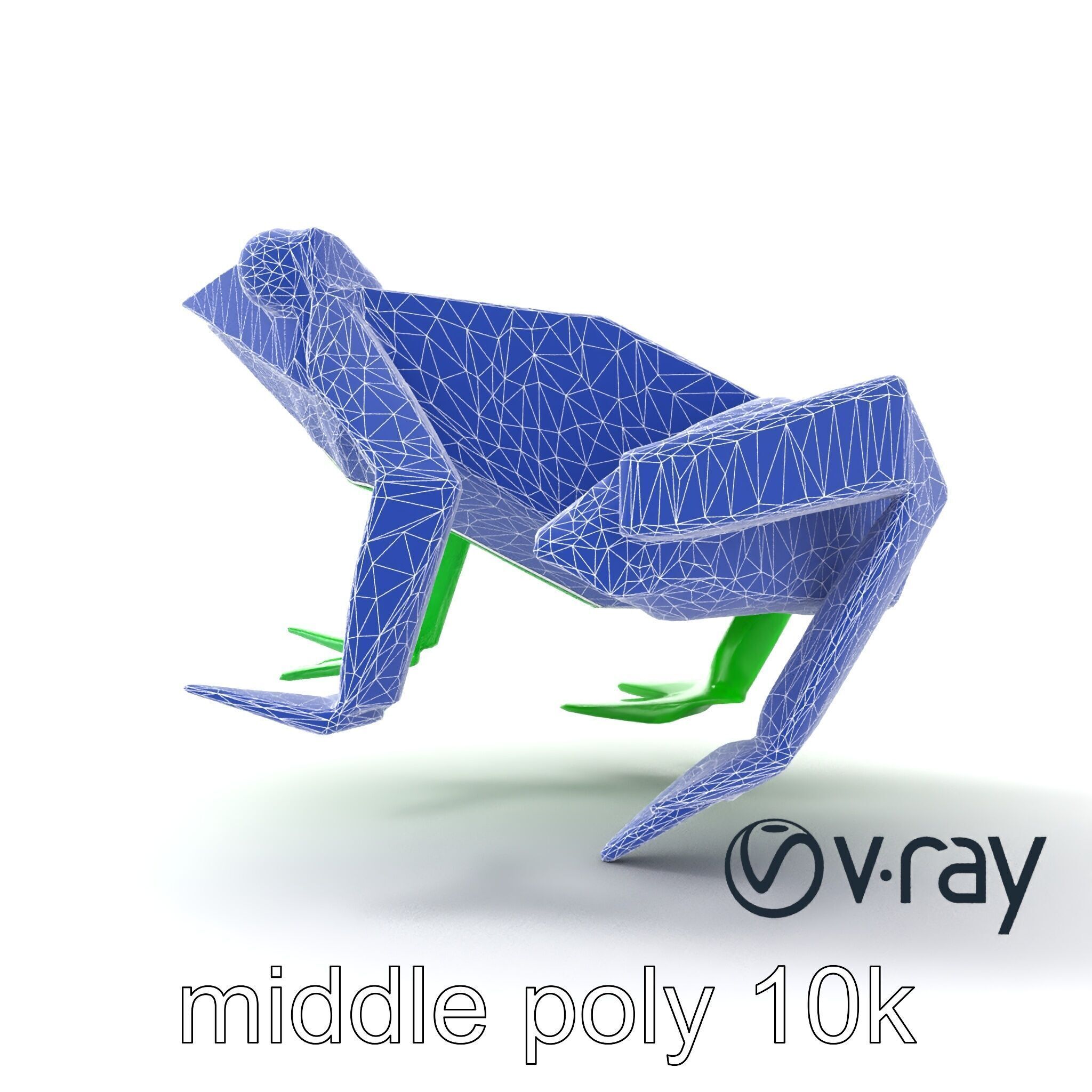 Dynamic Origami Jumping Frog model pack Low-poly 3D model_24