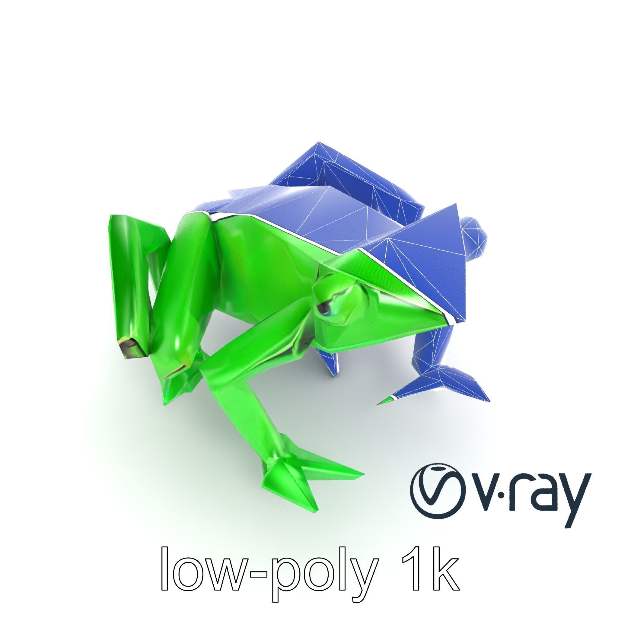 Dynamic Origami Jumping Frog model pack Low-poly 3D model_23