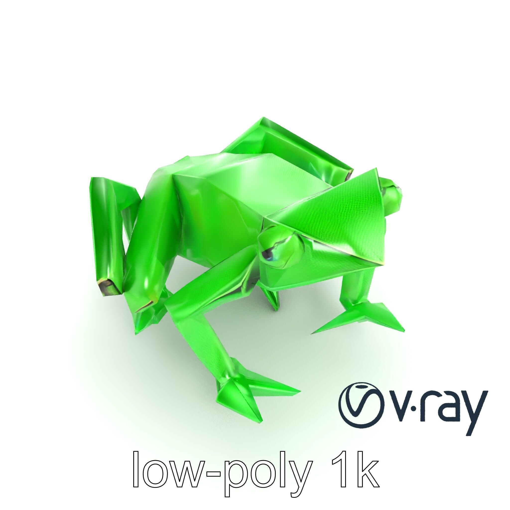 Dynamic Origami Jumping Frog model pack Low-poly 3D model_10