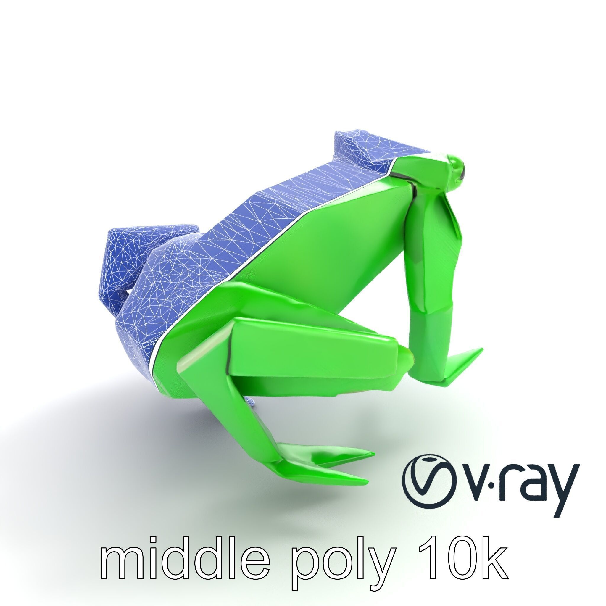 Dynamic Origami Jumping Frog model pack Low-poly 3D model_21