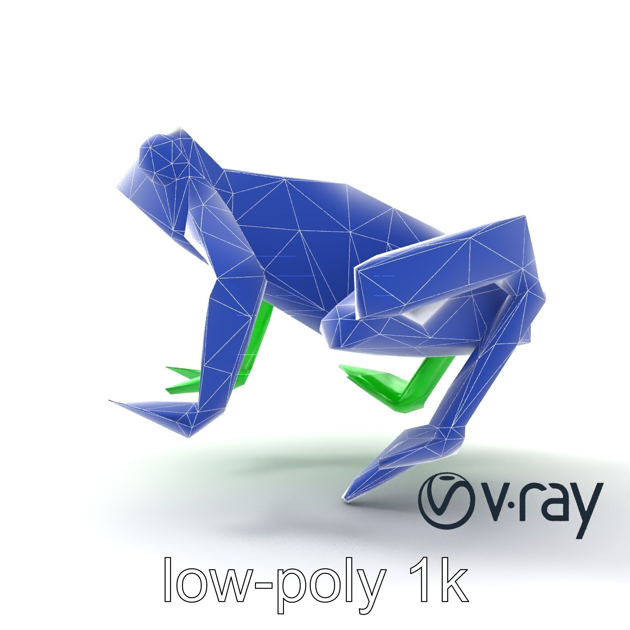 Dynamic Origami Jumping Frog model pack Low-poly 3D model_13