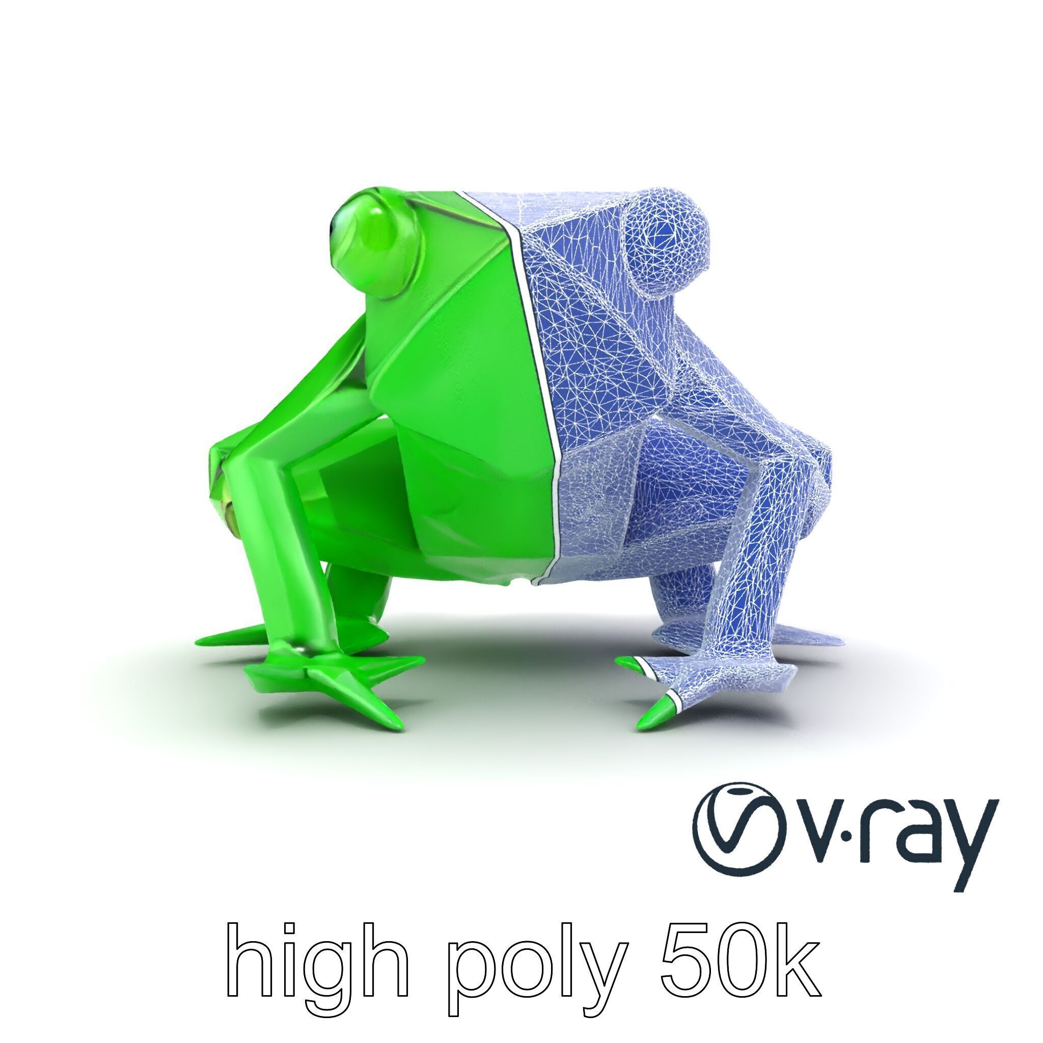Dynamic Origami Jumping Frog model pack Low-poly 3D model_20