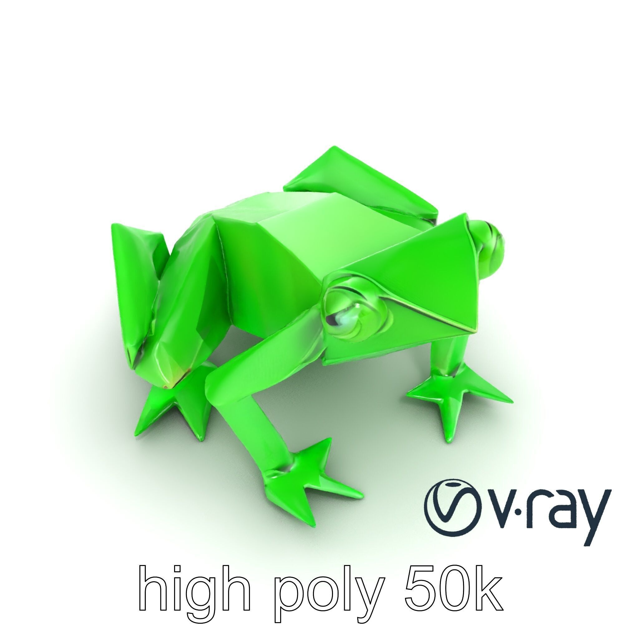 Dynamic Origami Jumping Frog model pack Low-poly 3D model_29