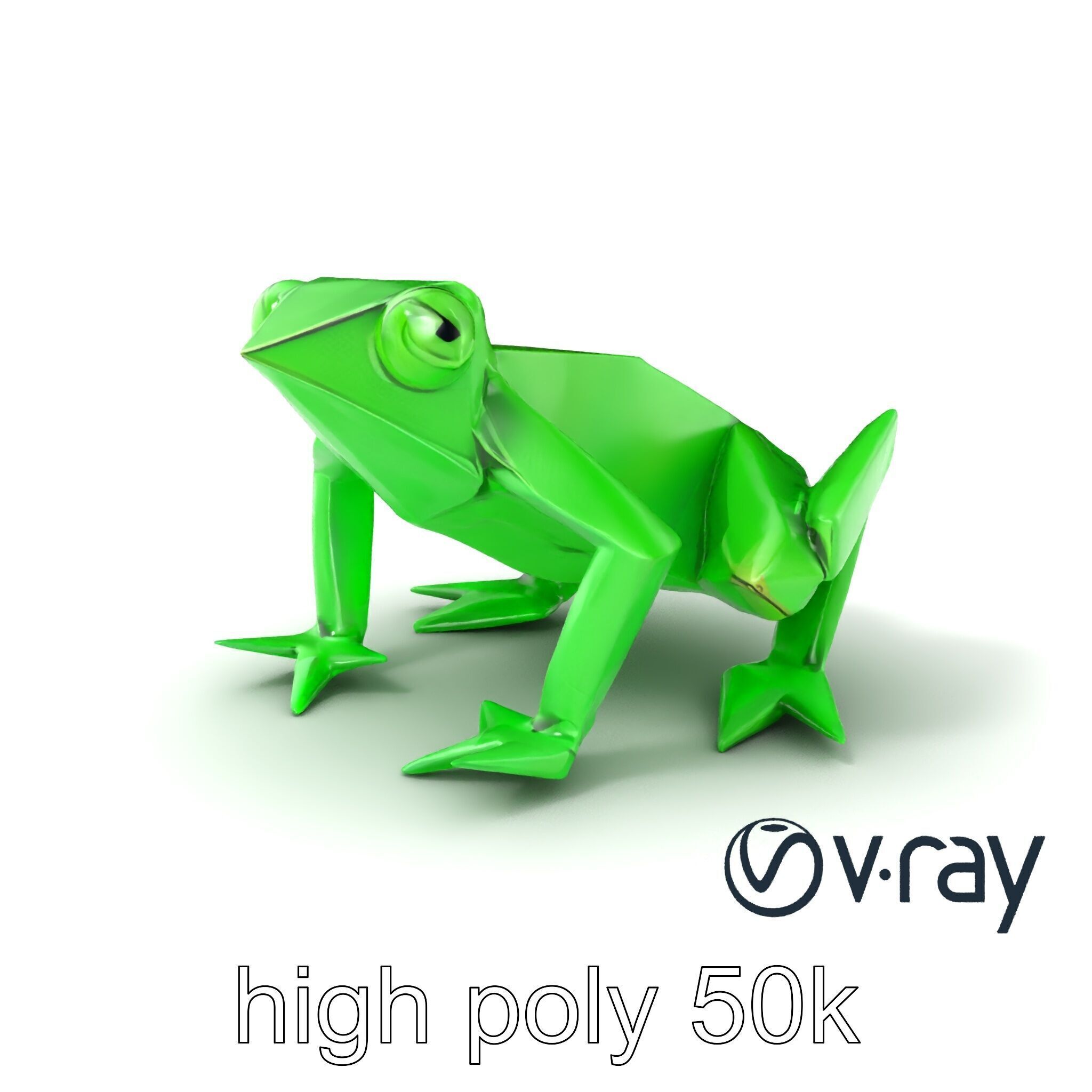 Dynamic Origami Jumping Frog model pack Low-poly 3D model_6