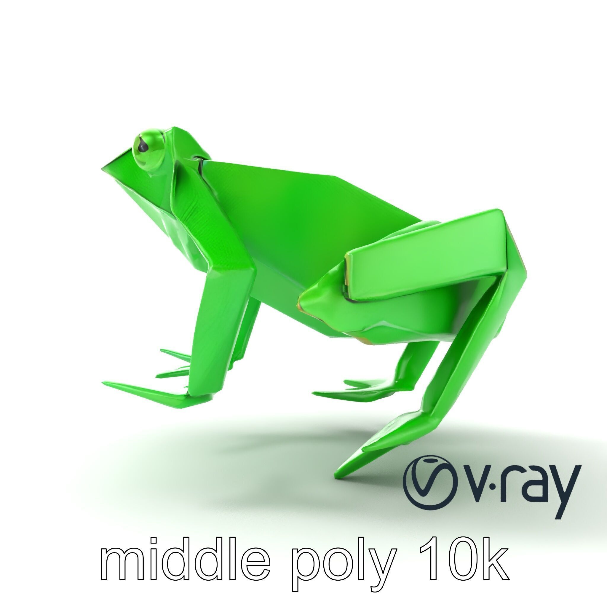 Dynamic Origami Jumping Frog model pack Low-poly 3D model_30