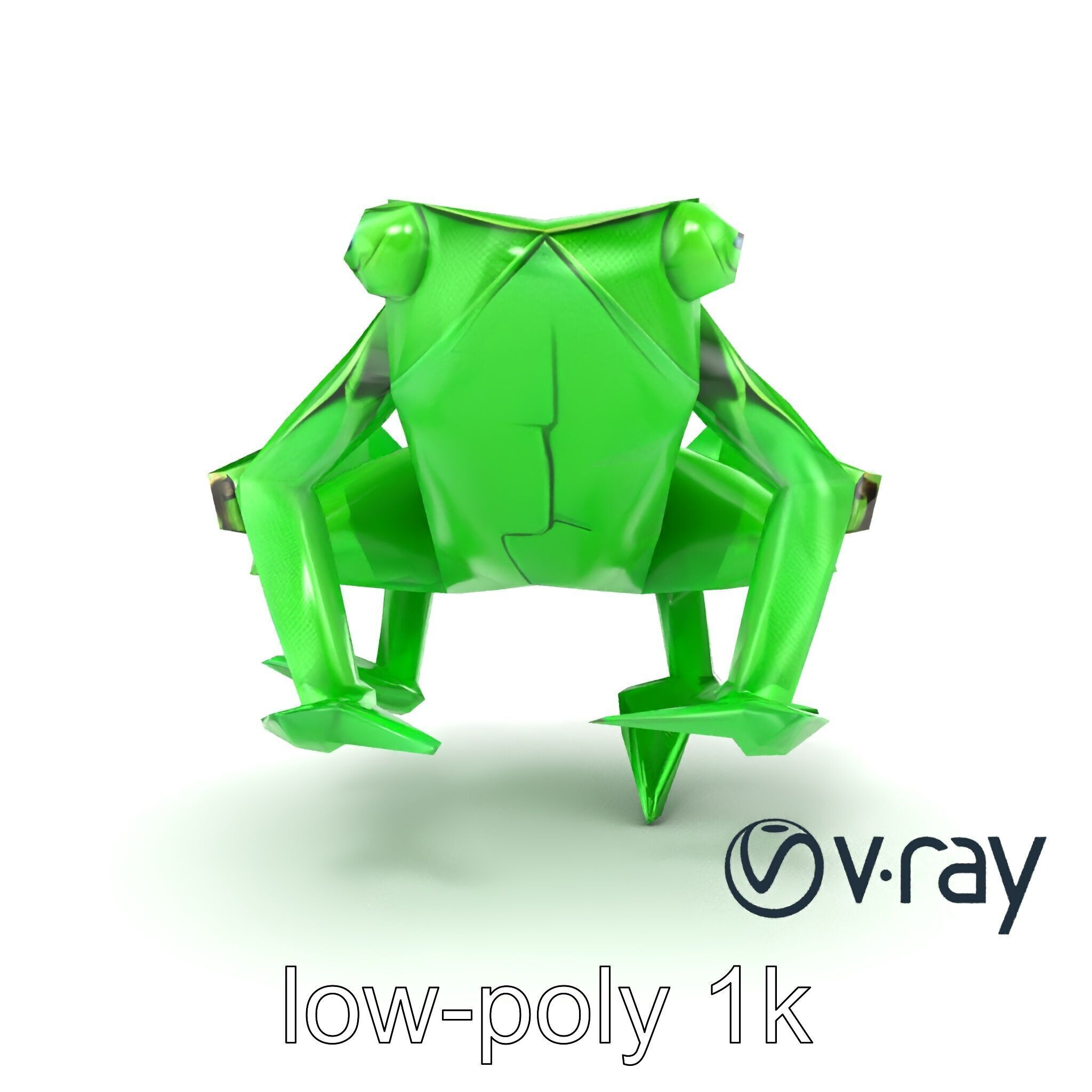 Dynamic Origami Jumping Frog model pack Low-poly 3D model_19