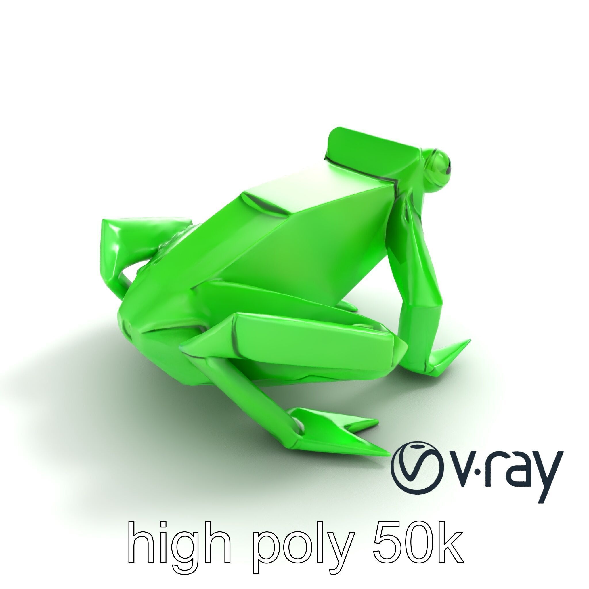 Dynamic Origami Jumping Frog model pack Low-poly 3D model_9