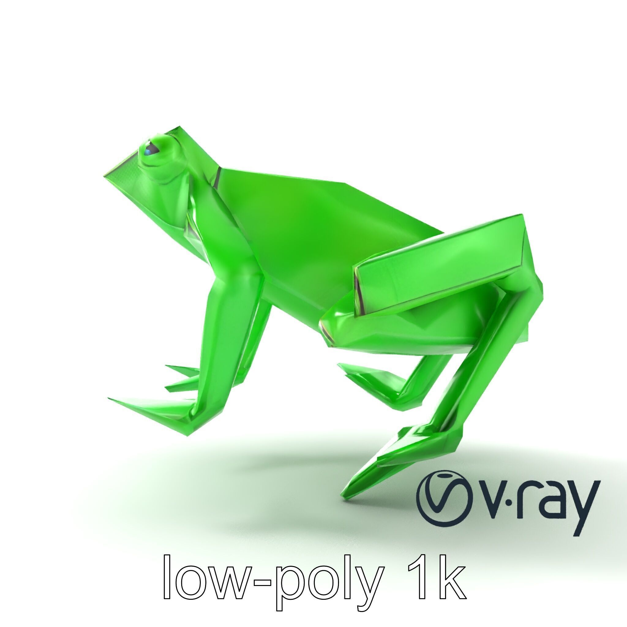Dynamic Origami Jumping Frog model pack Low-poly 3D model_12