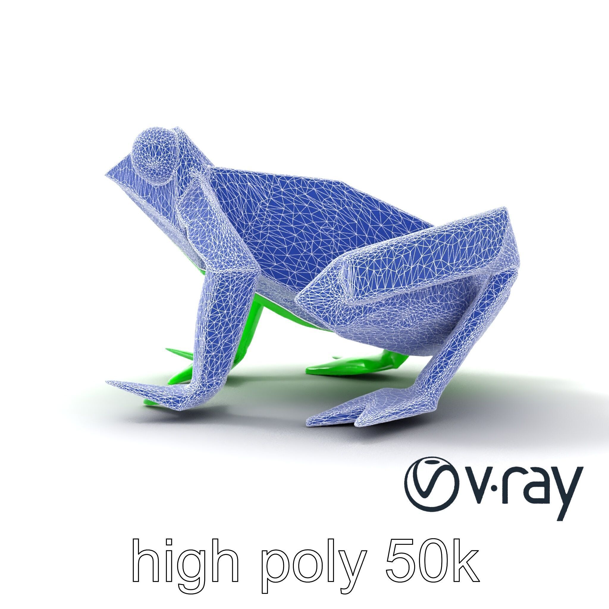 Dynamic Origami Jumping Frog model pack Low-poly 3D model_18