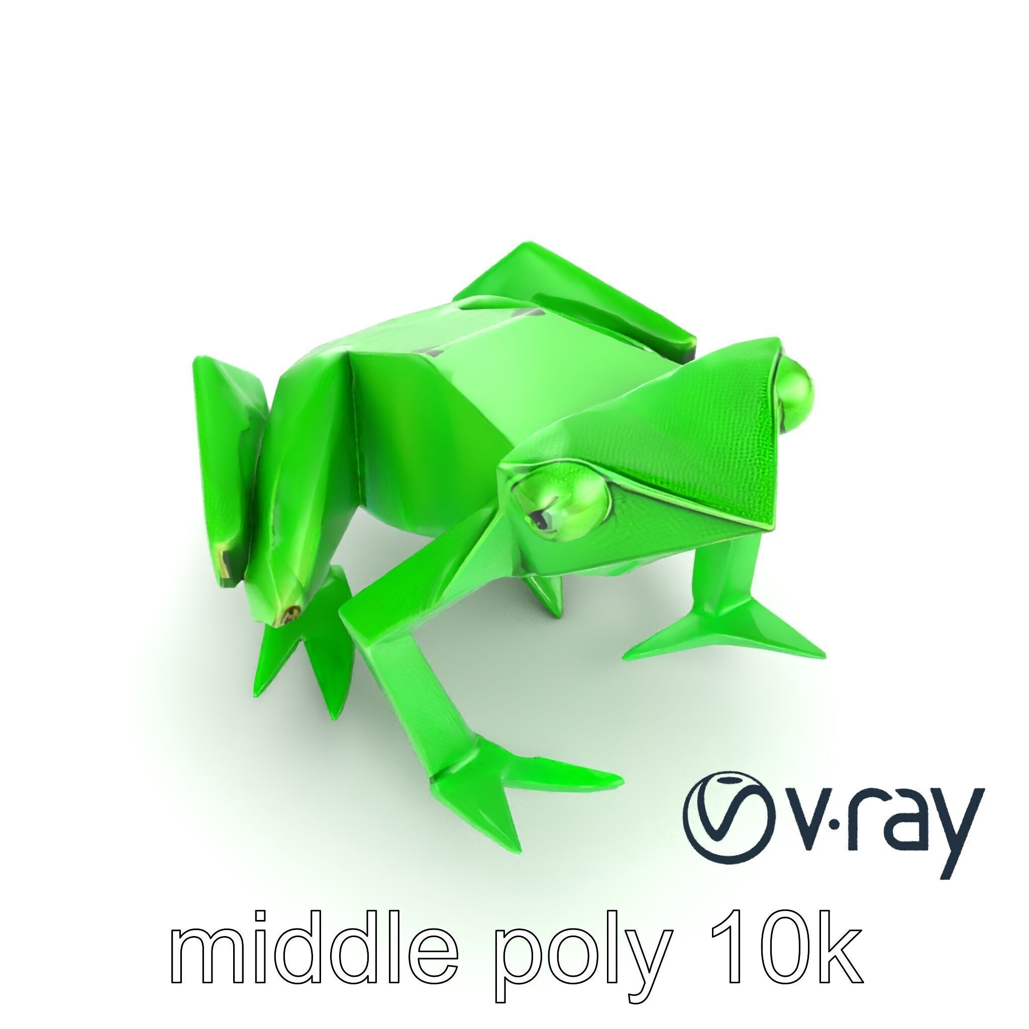 Dynamic Origami Jumping Frog model pack Low-poly 3D model_11