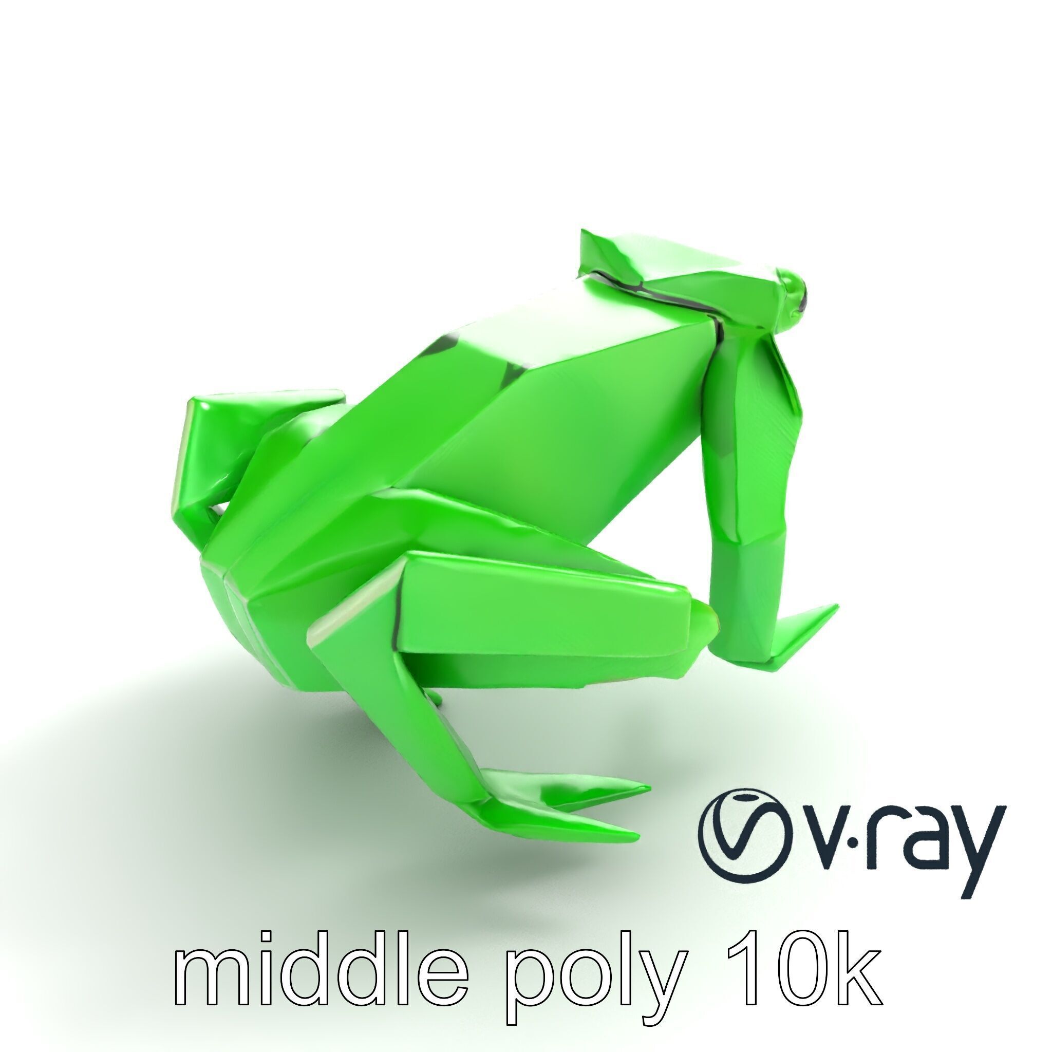 Dynamic Origami Jumping Frog model pack Low-poly 3D model_7