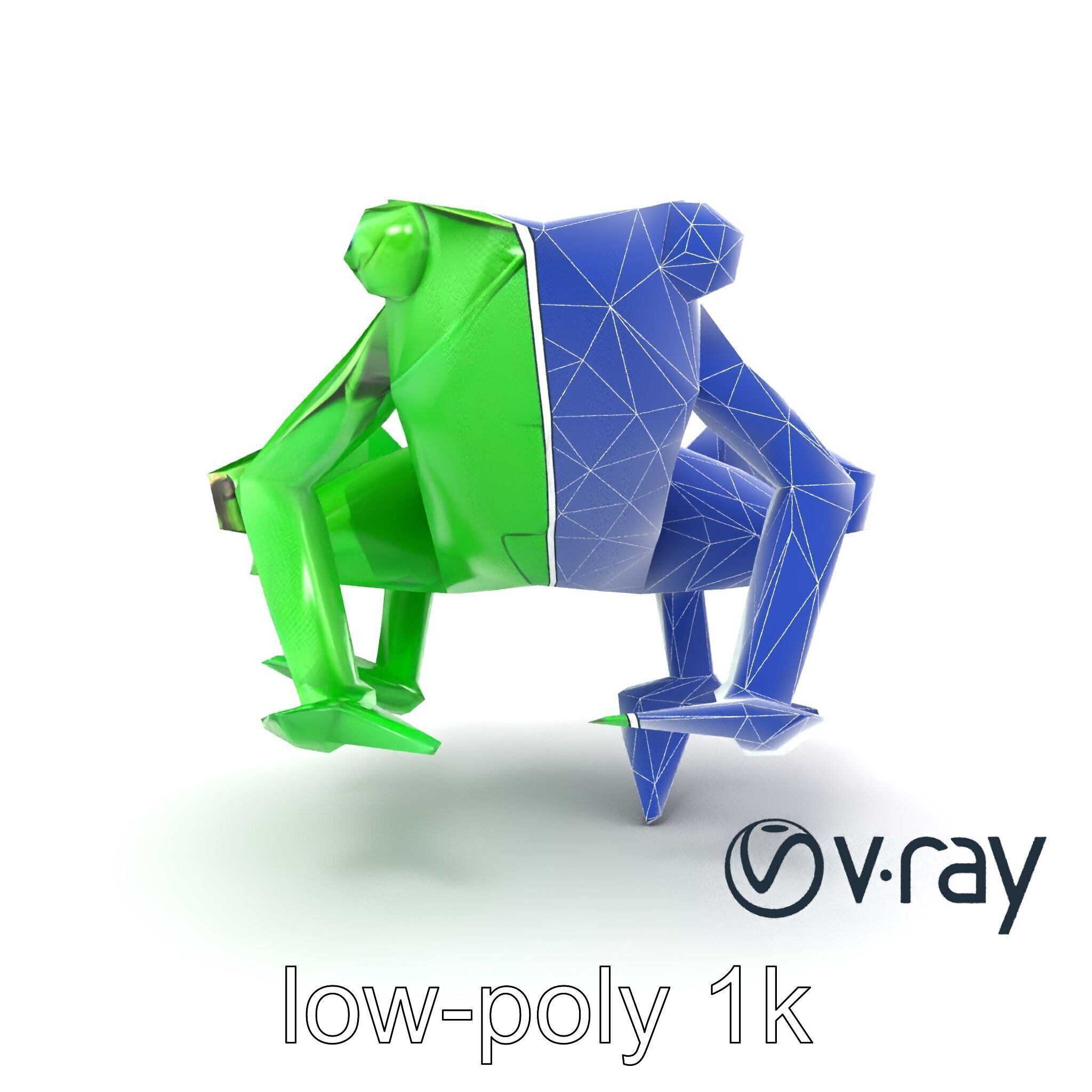 Dynamic Origami Jumping Frog model pack Low-poly 3D model_16
