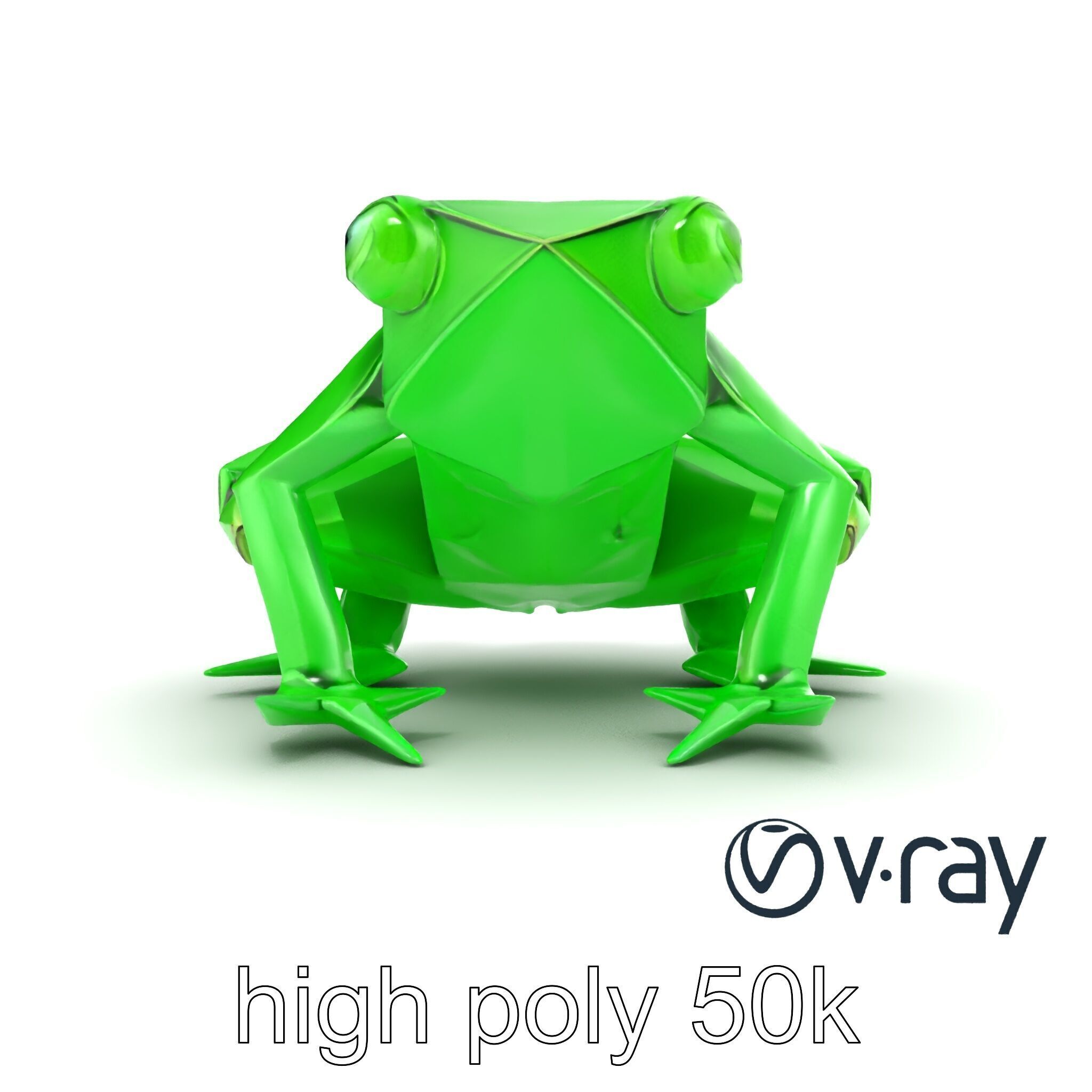 Dynamic Origami Jumping Frog model pack Low-poly 3D model_26