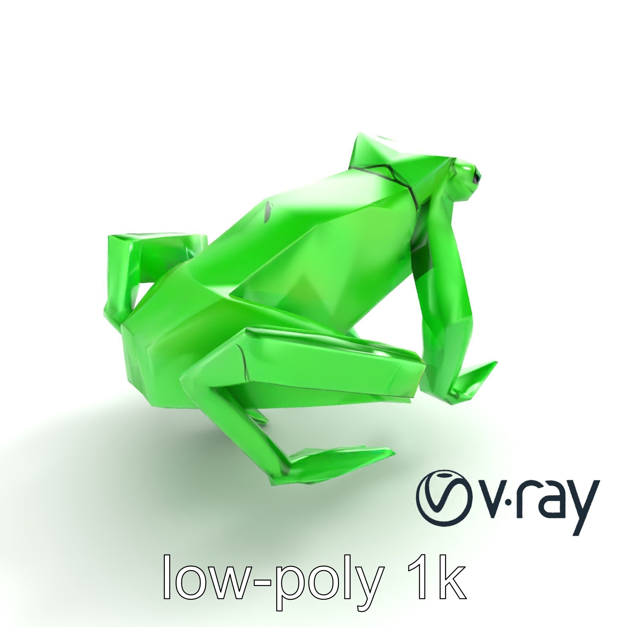 Dynamic Origami Jumping Frog model pack Low-poly 3D model_8