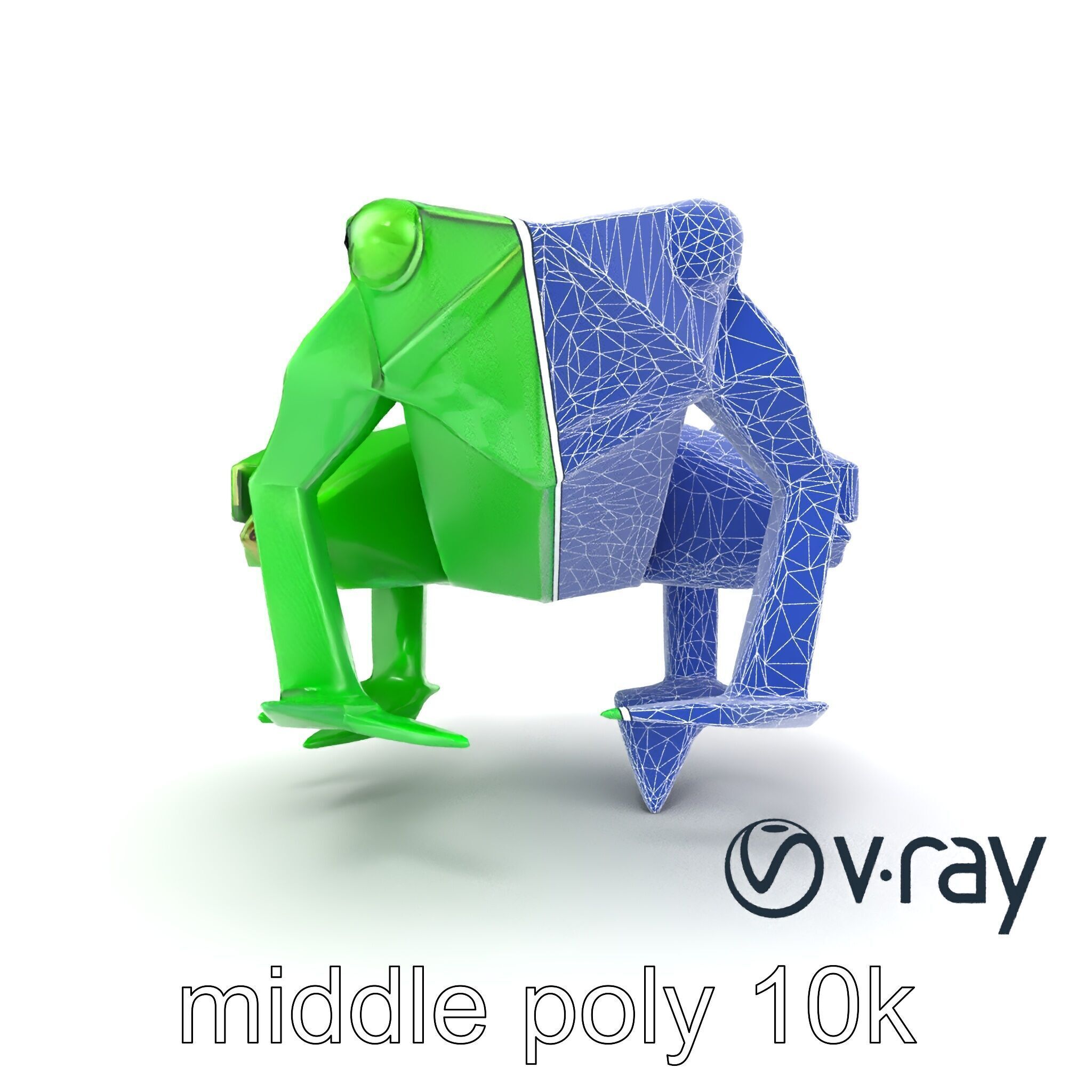 Dynamic Origami Jumping Frog model pack Low-poly 3D model_27