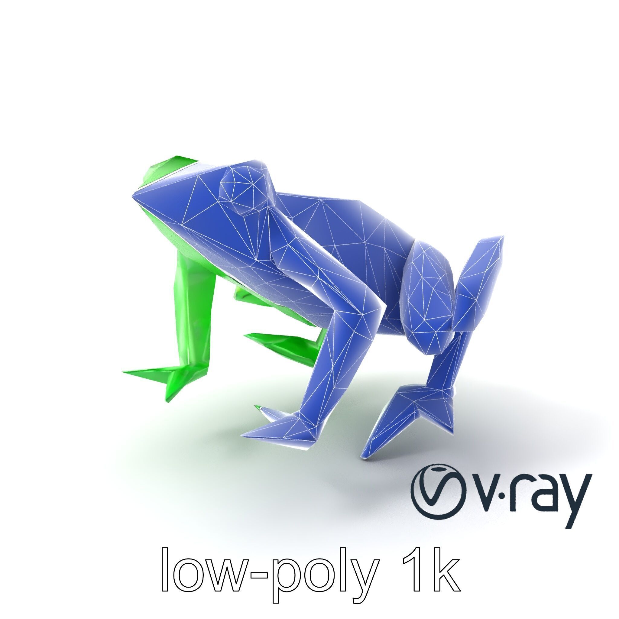 Dynamic Origami Jumping Frog model pack Low-poly 3D model_5