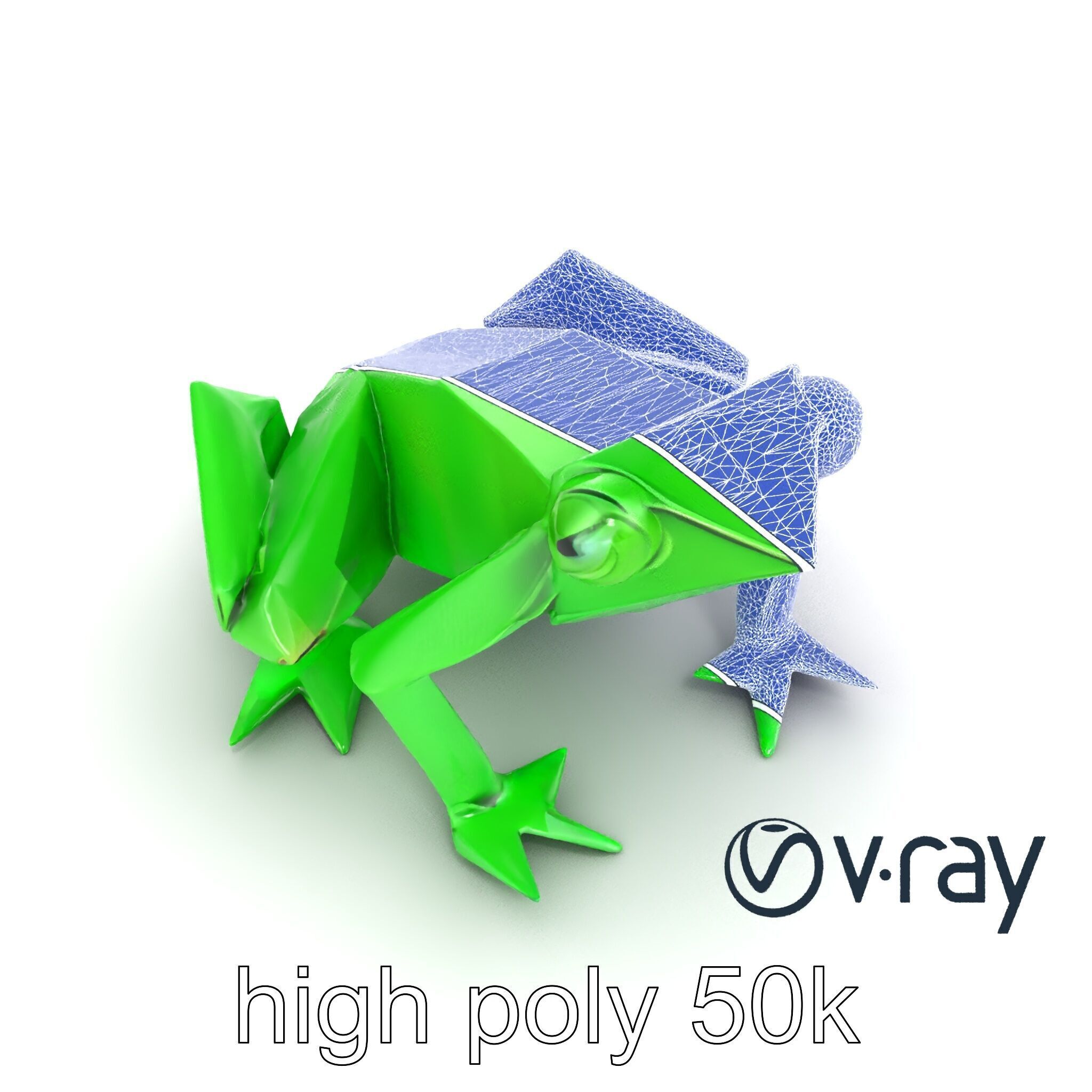 Dynamic Origami Jumping Frog model pack Low-poly 3D model_25
