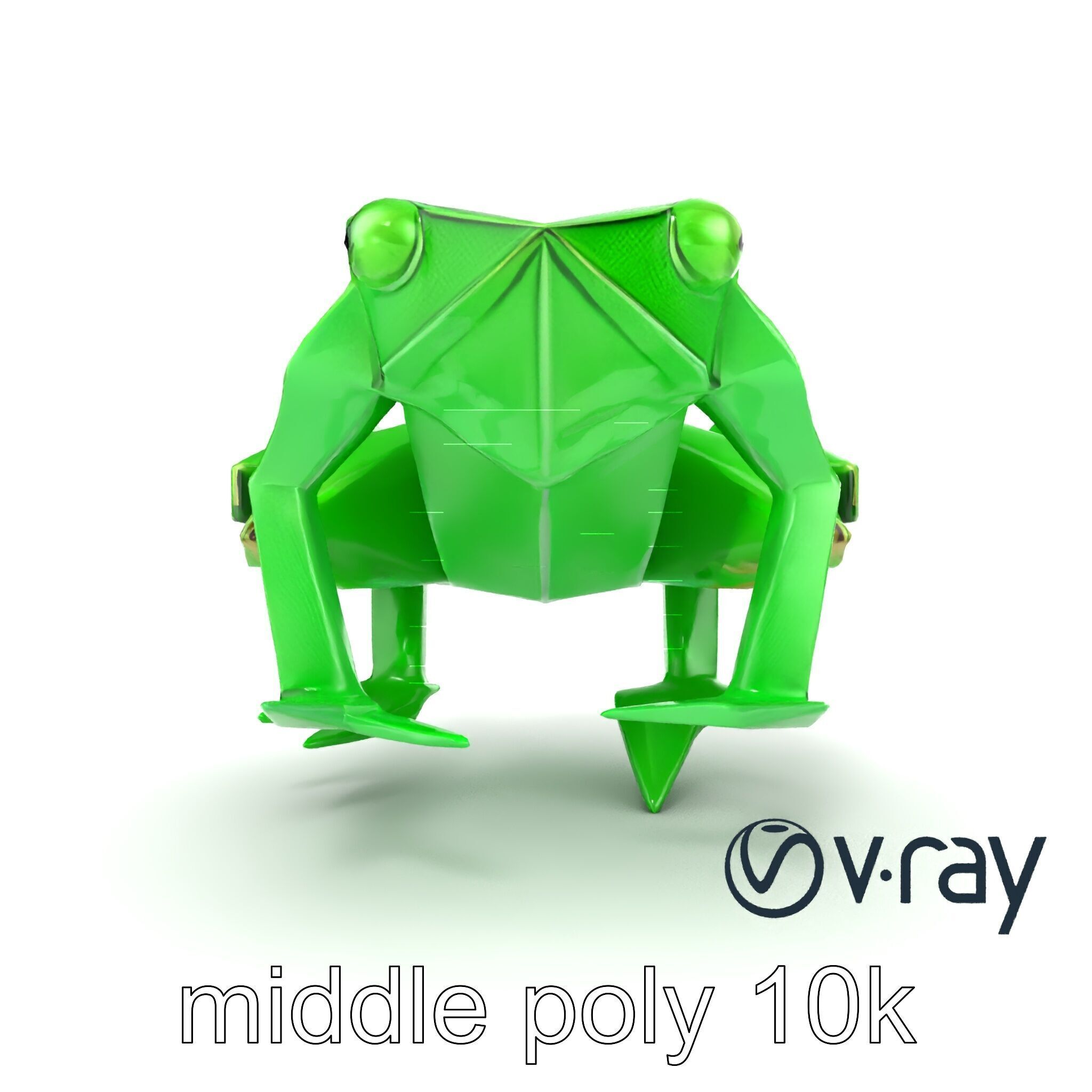 Dynamic Origami Jumping Frog model pack Low-poly 3D model_31