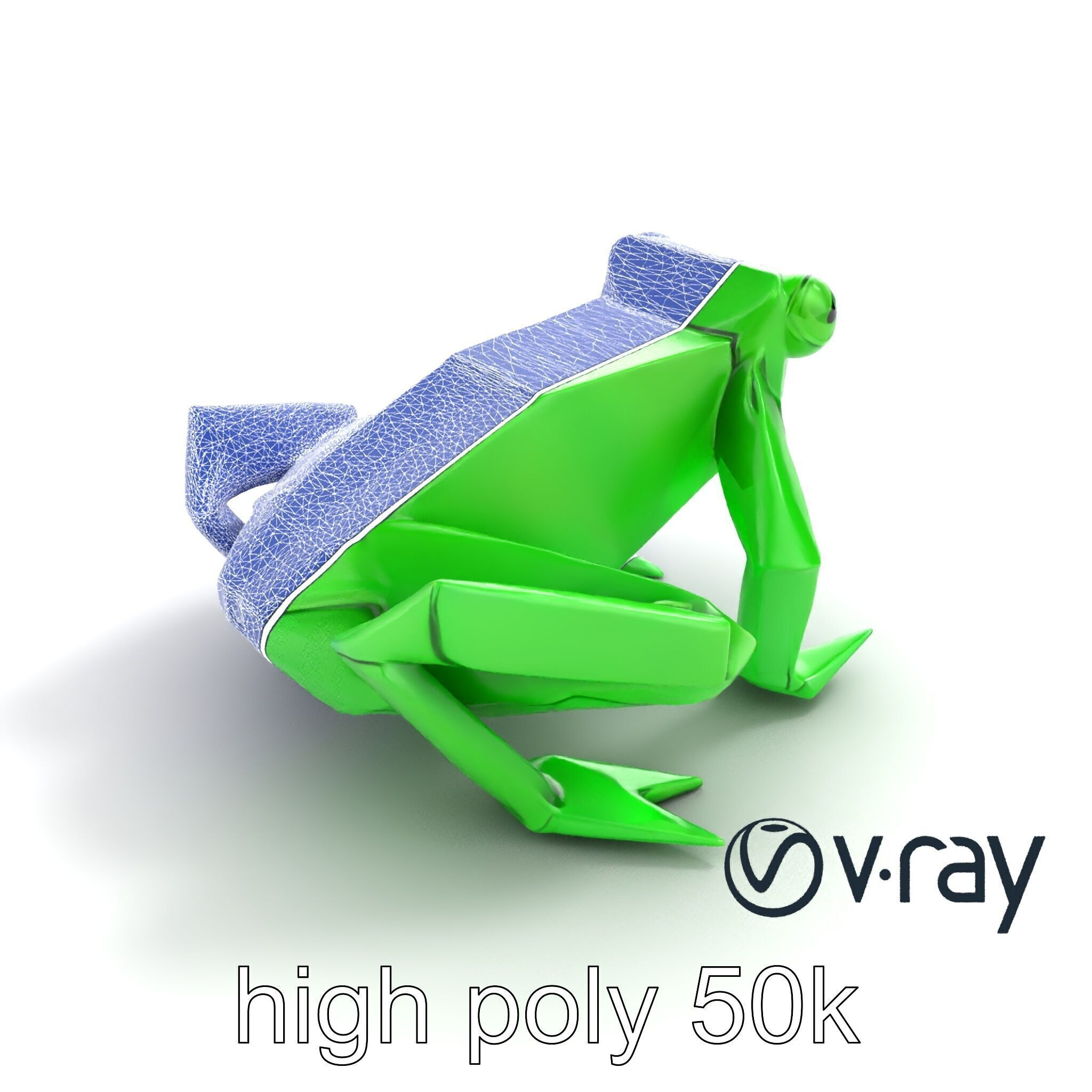 Dynamic Origami Jumping Frog model pack Low-poly 3D model_22