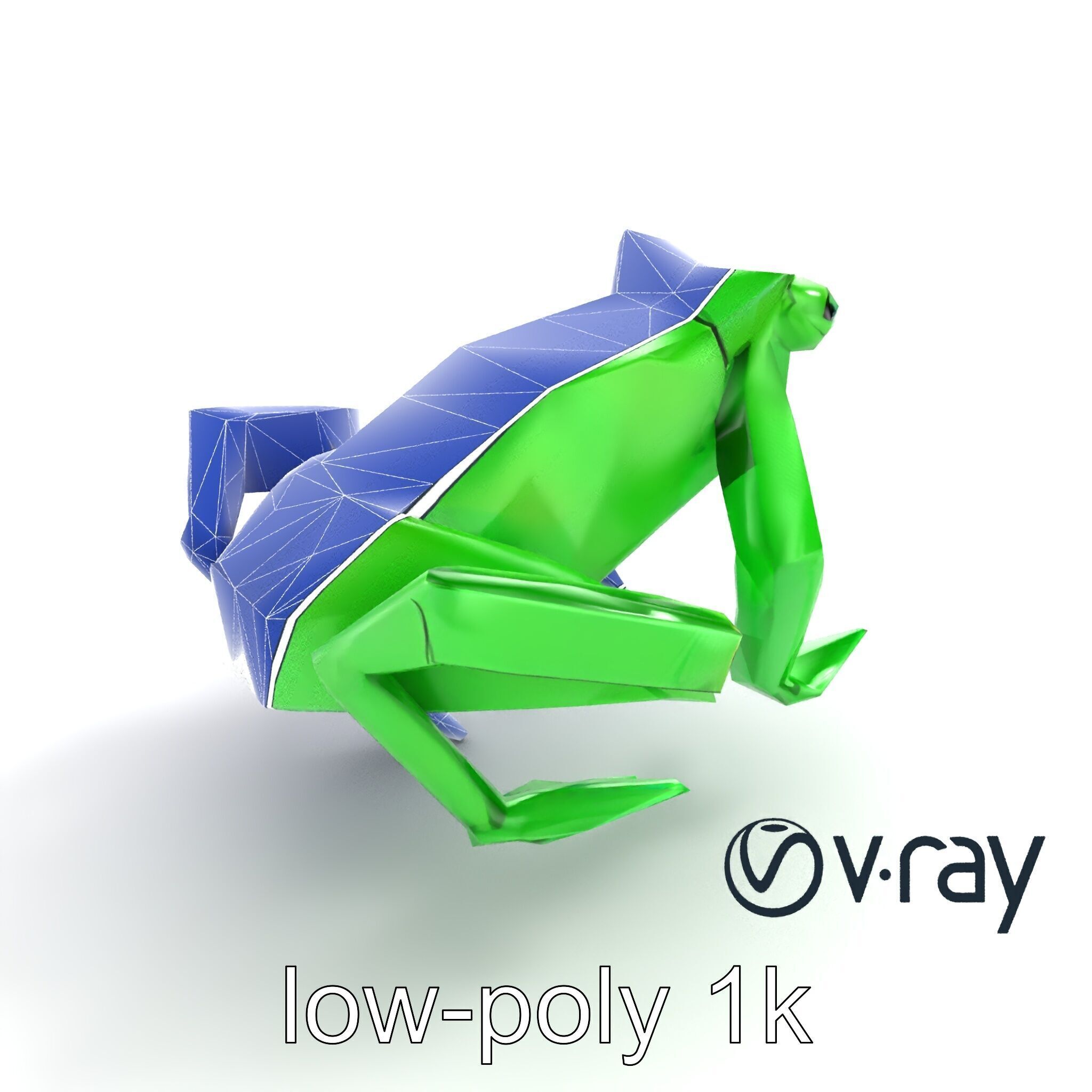 Dynamic Origami Jumping Frog model pack Low-poly 3D model_15