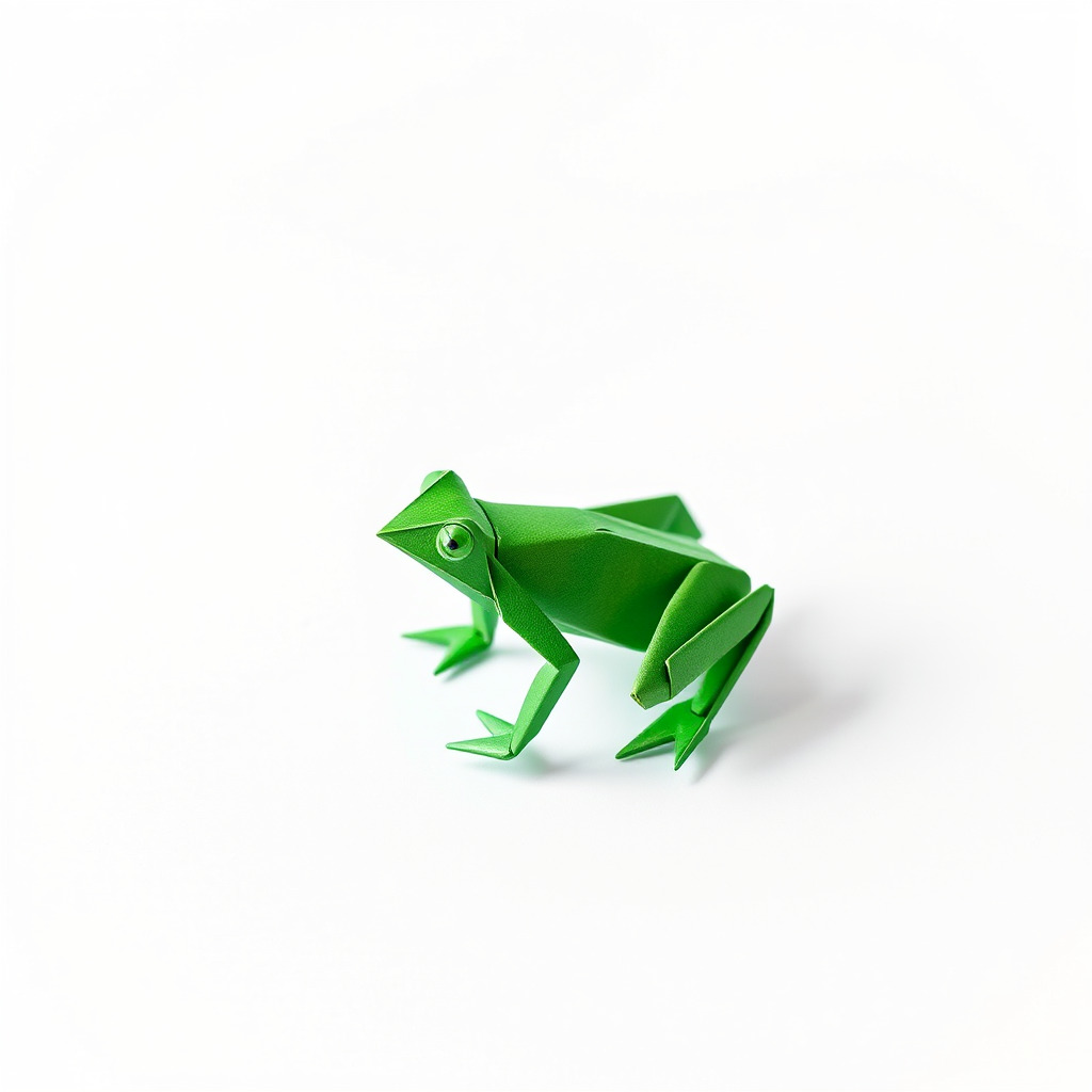 Dynamic Origami Jumping Frog model pack Low-poly 3D model_3