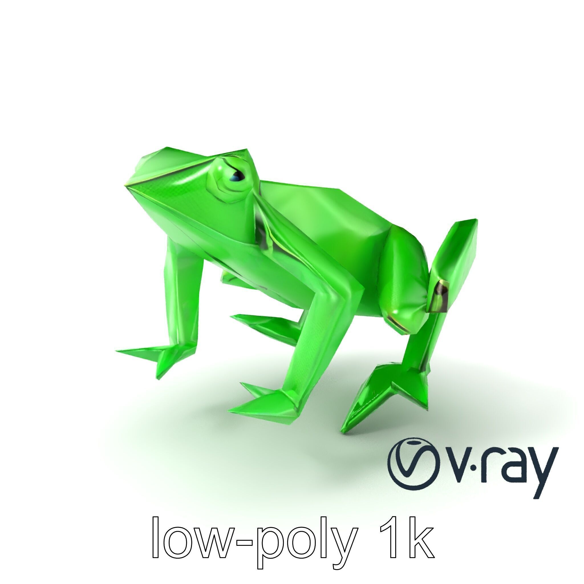 Dynamic Origami Jumping Frog model pack Low-poly 3D model_2