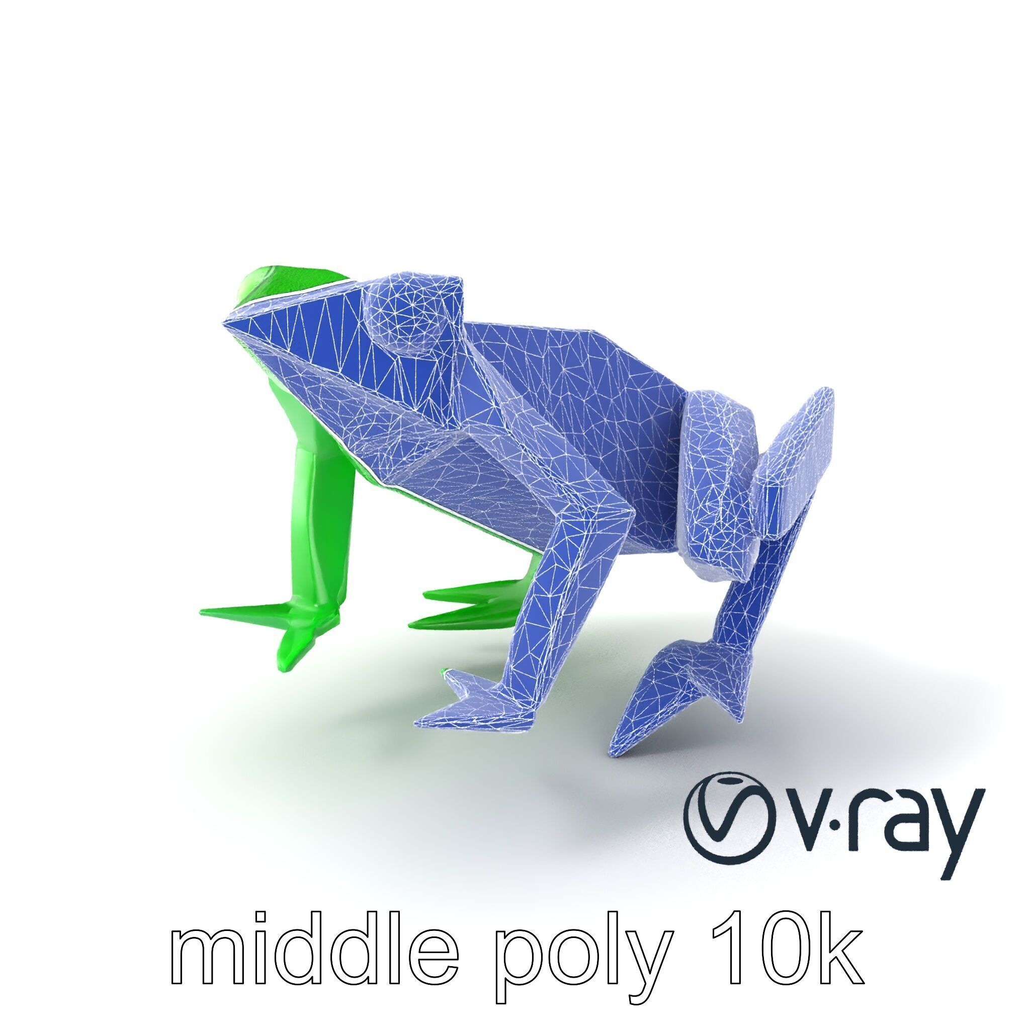 Dynamic Origami Jumping Frog model pack Low-poly 3D model_4